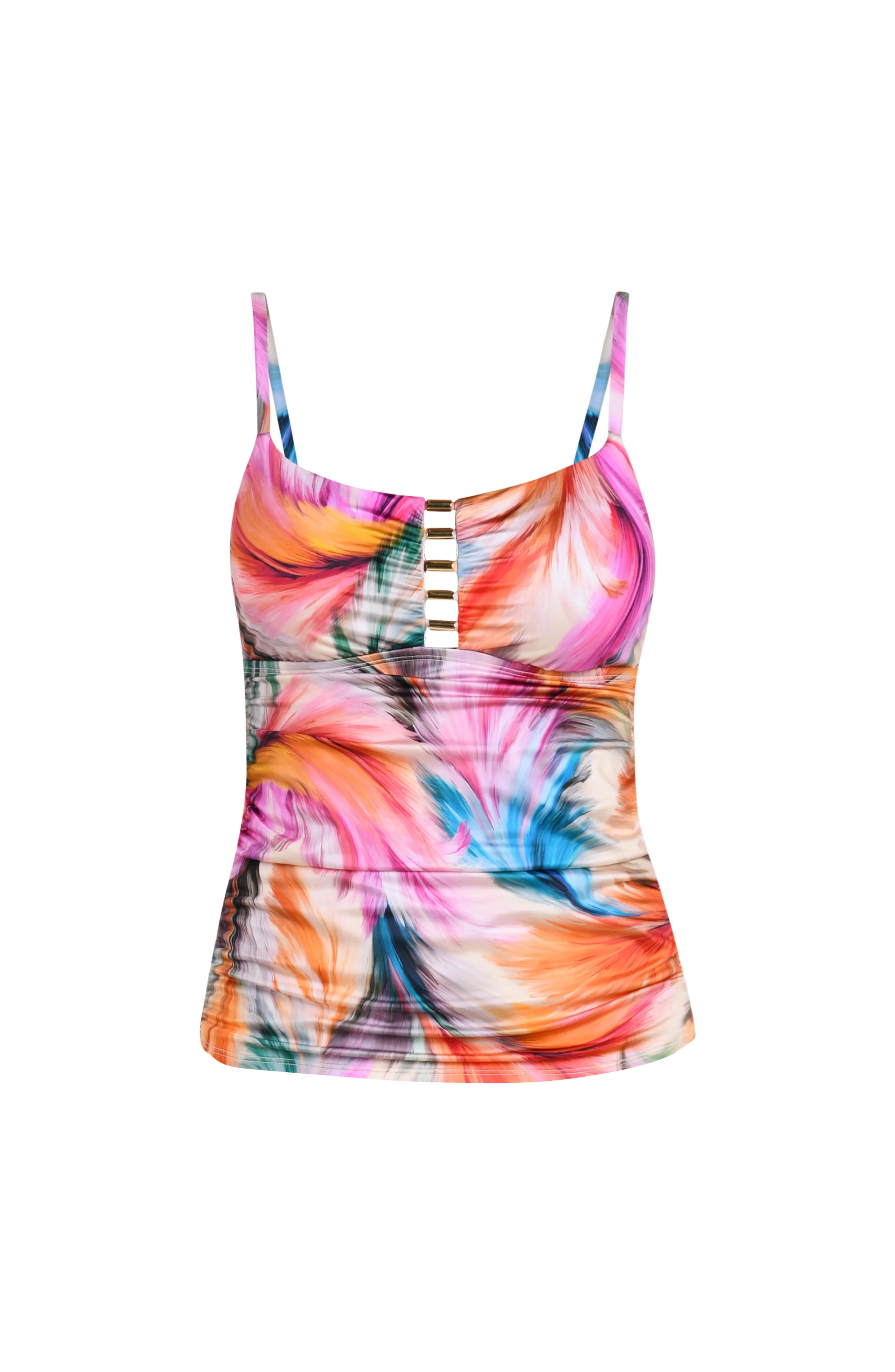 Feathered Impressions Over the Shoulder Tankini Top - Image 4