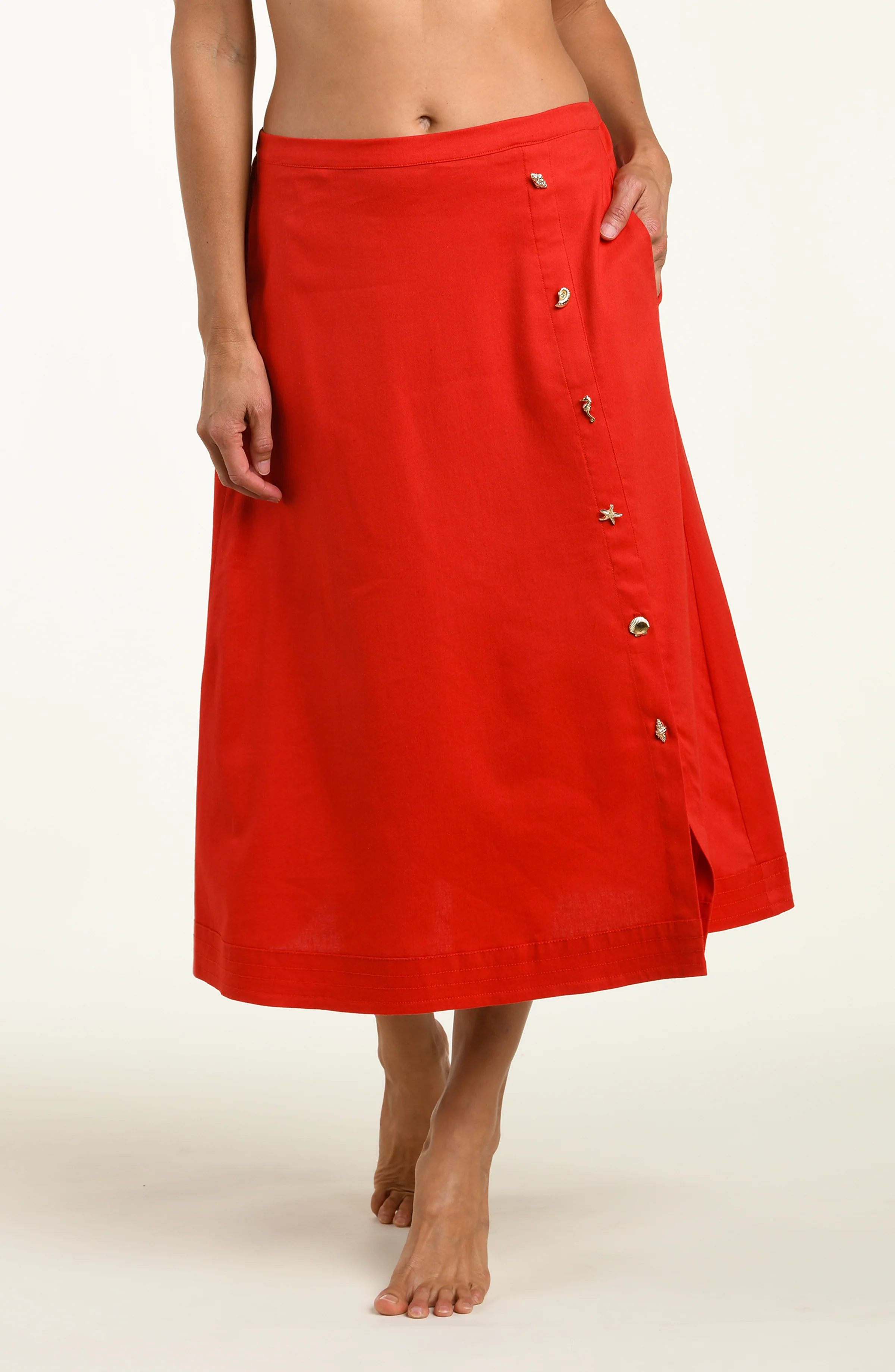 Harbor Breeze Wrap Skirt - Ruby - Image 3