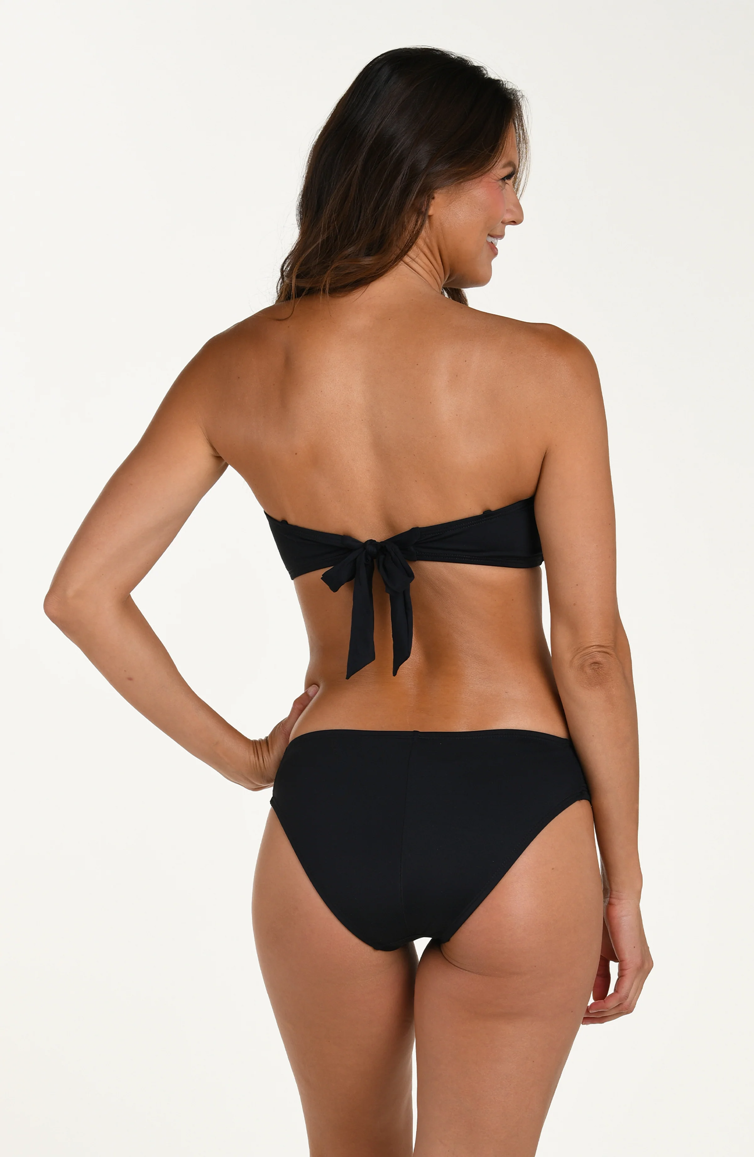 Island Goddess Bandeau Bikini Top - Black - Image 5