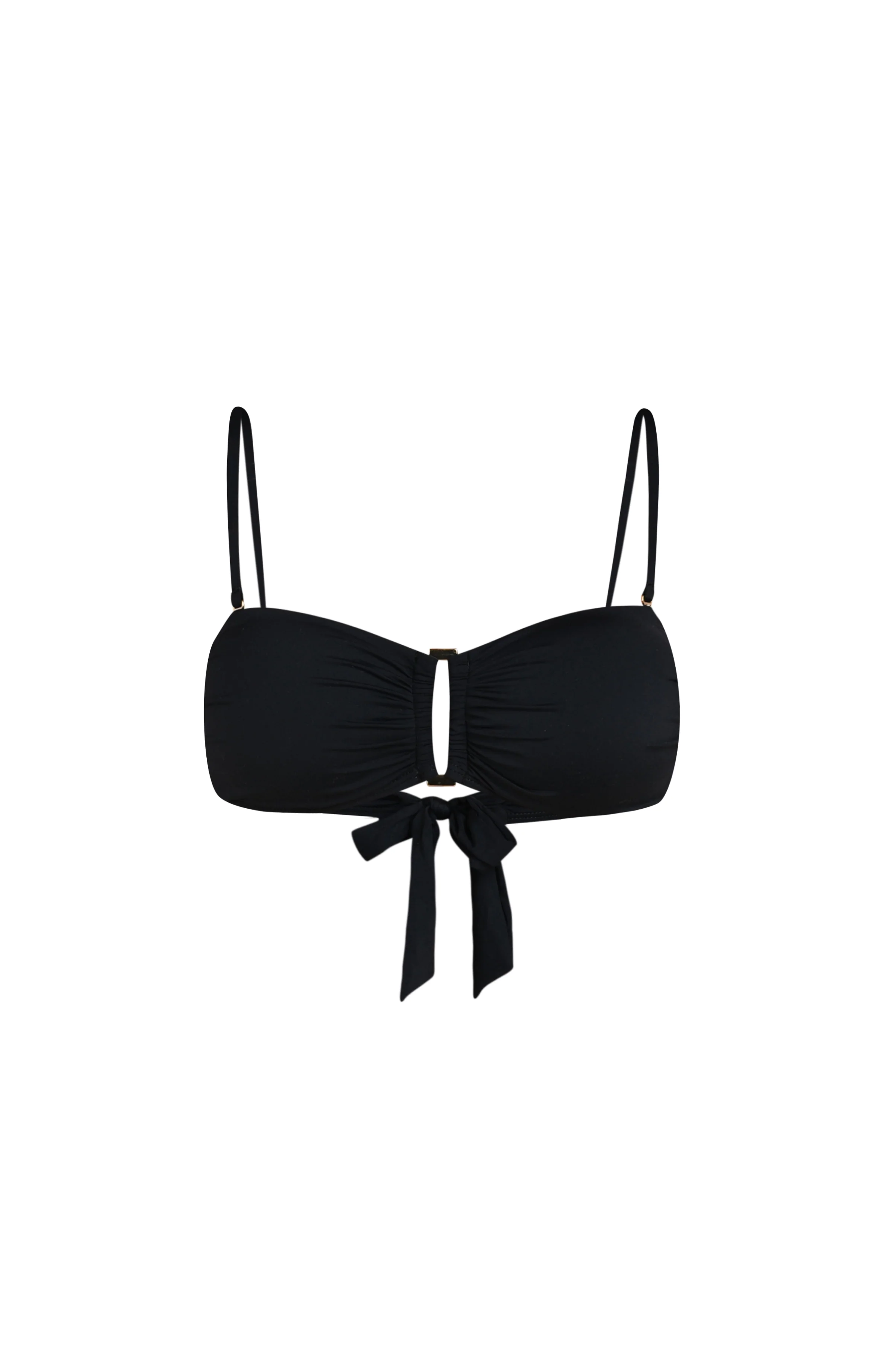 Island Goddess Bandeau Bikini Top - Black - Image 6
