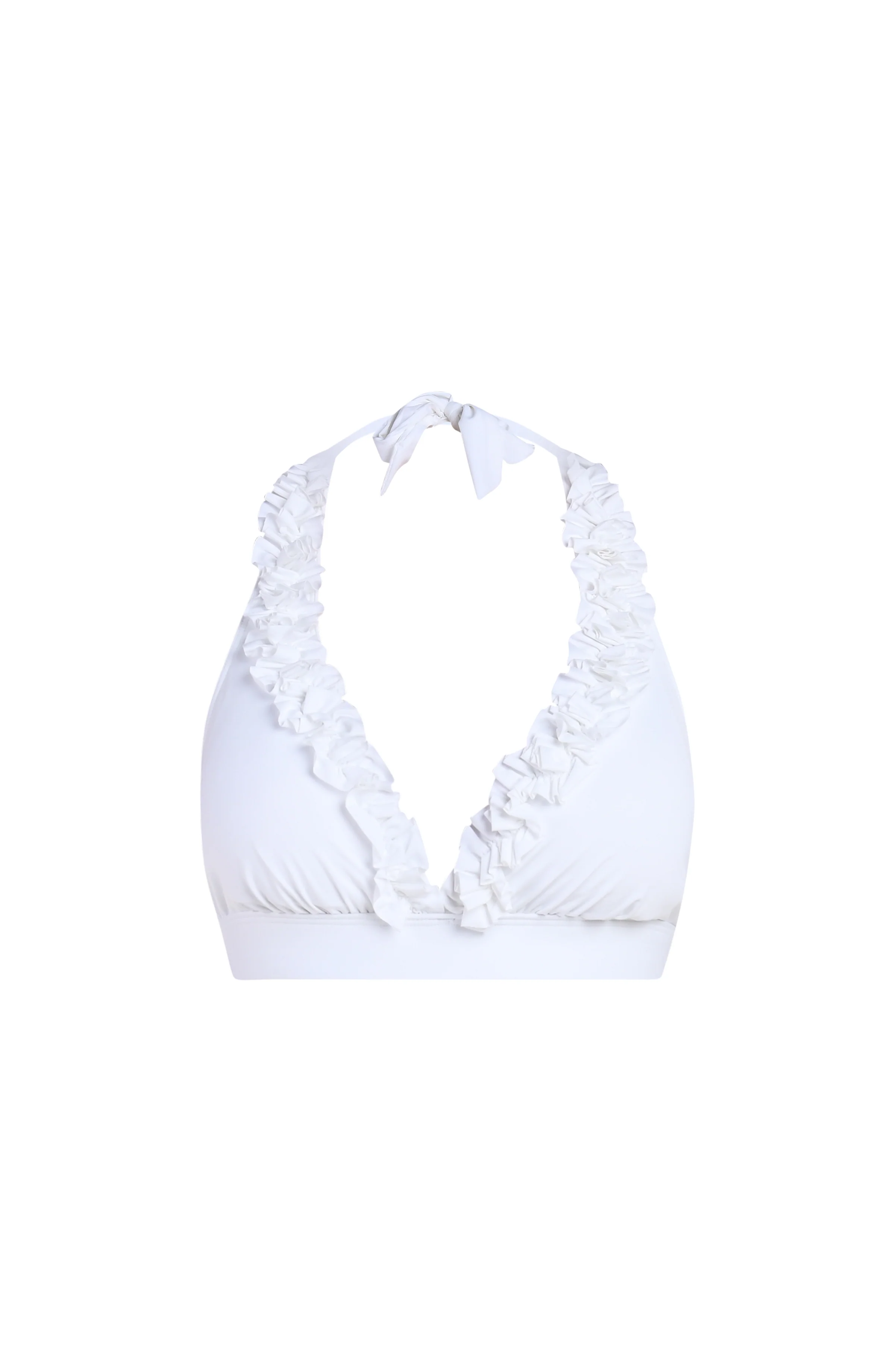 Island Goddess Ruffle Banded Halter Top - White - Image 6