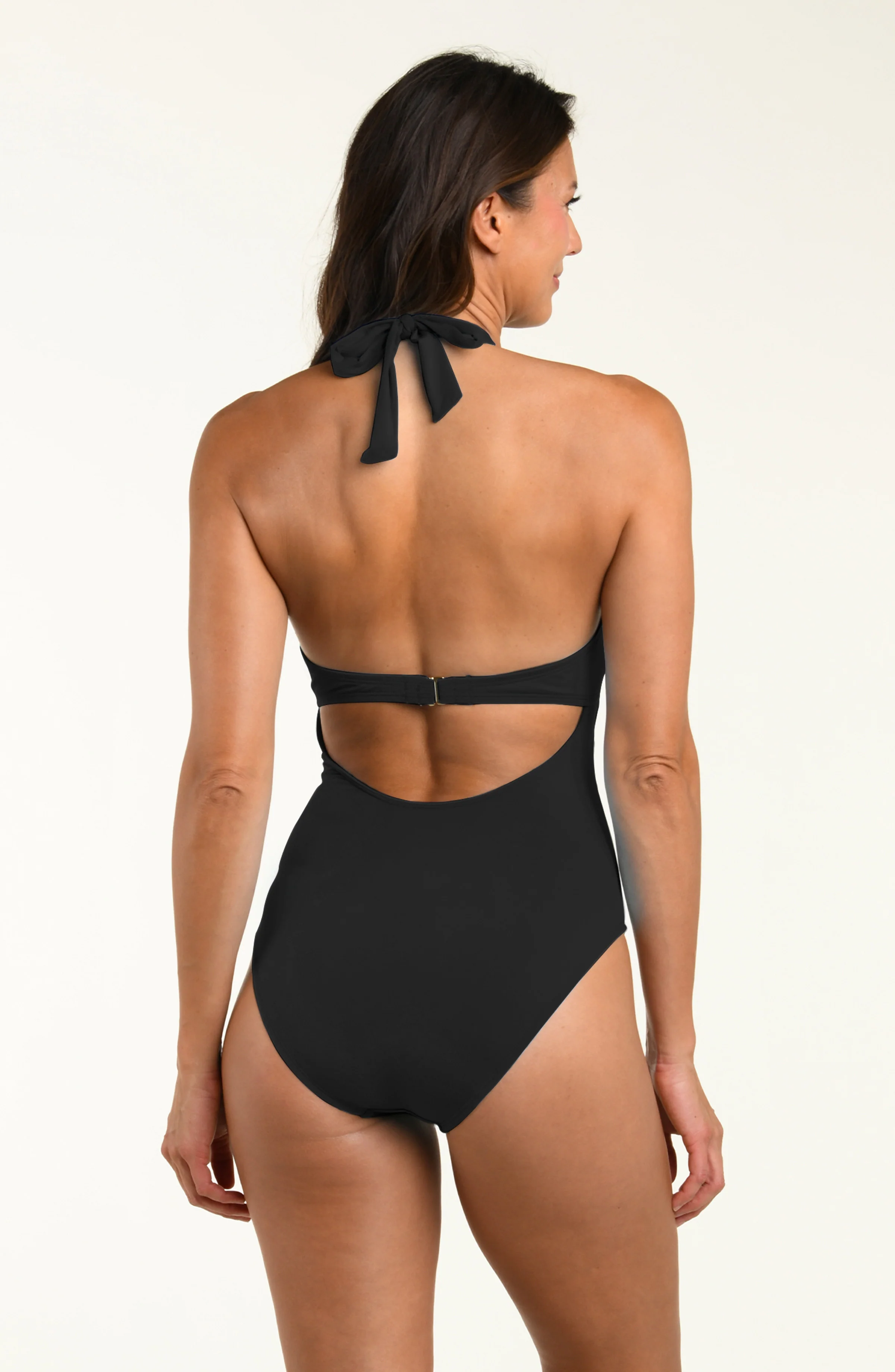 Island Goddess Plunge One Piece - Black - Image 2