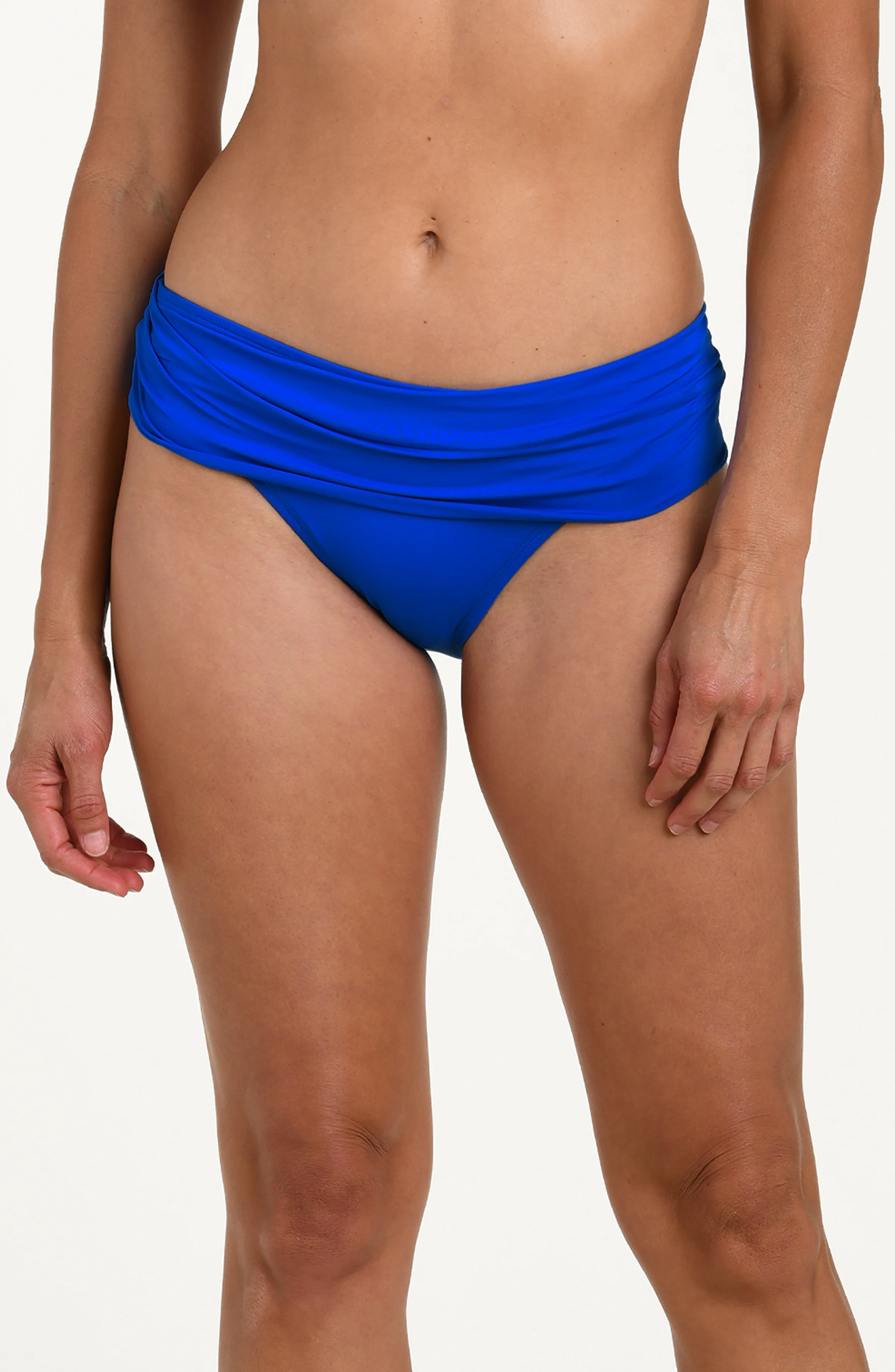 Island Goddess Ruched Band Hipster Bottom - Lapis