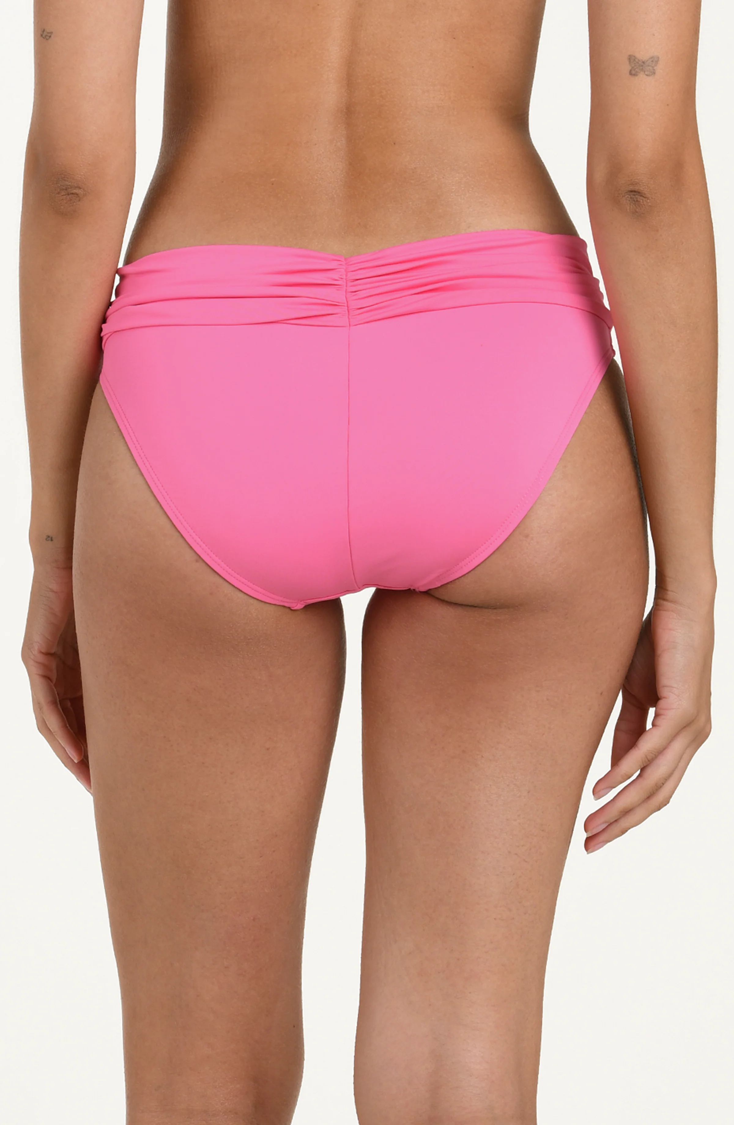 Island Goddess Ruched Band Hipster Bottom - Rose Pink - Image 2