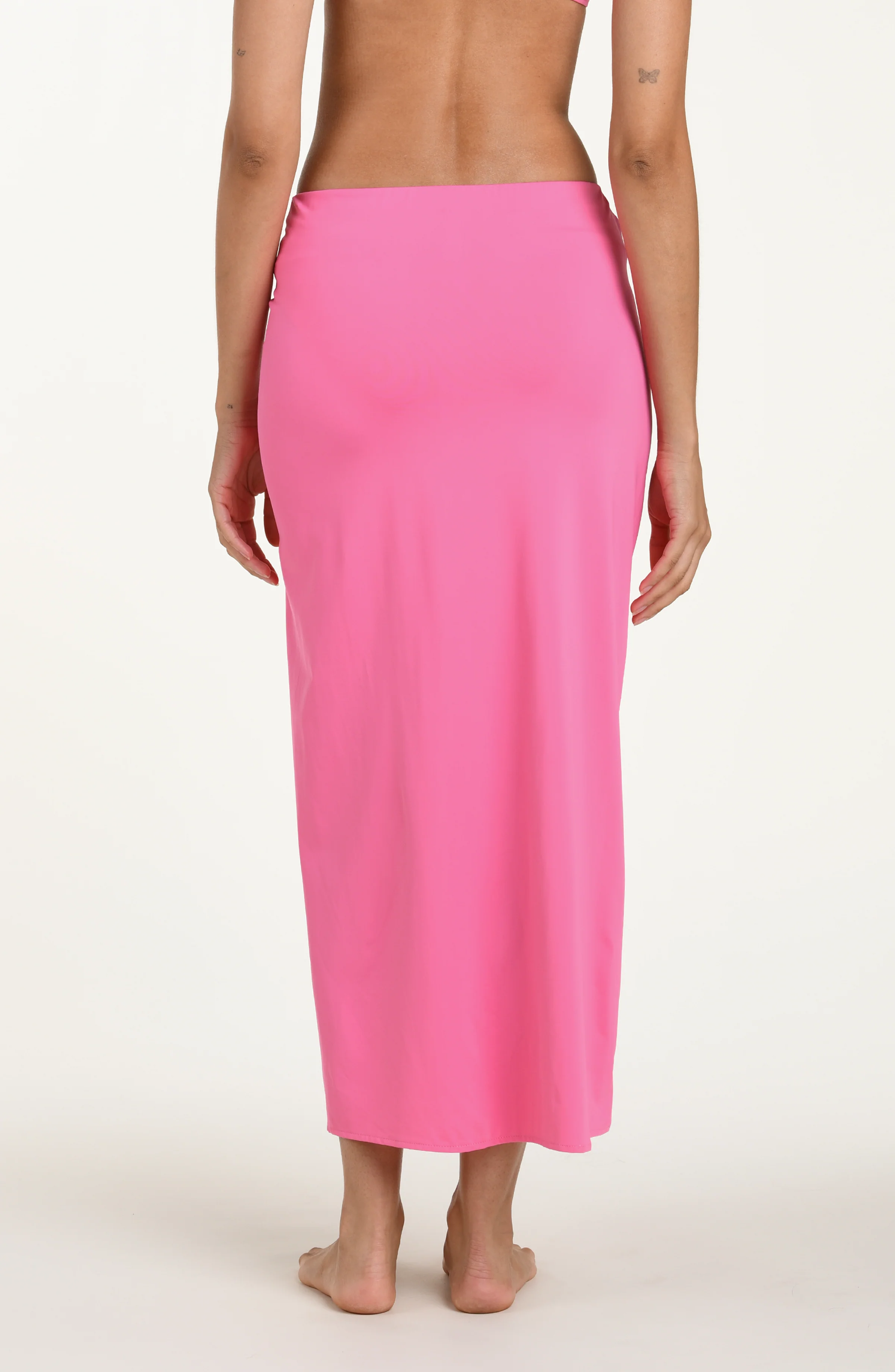 Island Goddess Ruched Midi Skirt - Rose Pink - Image 2