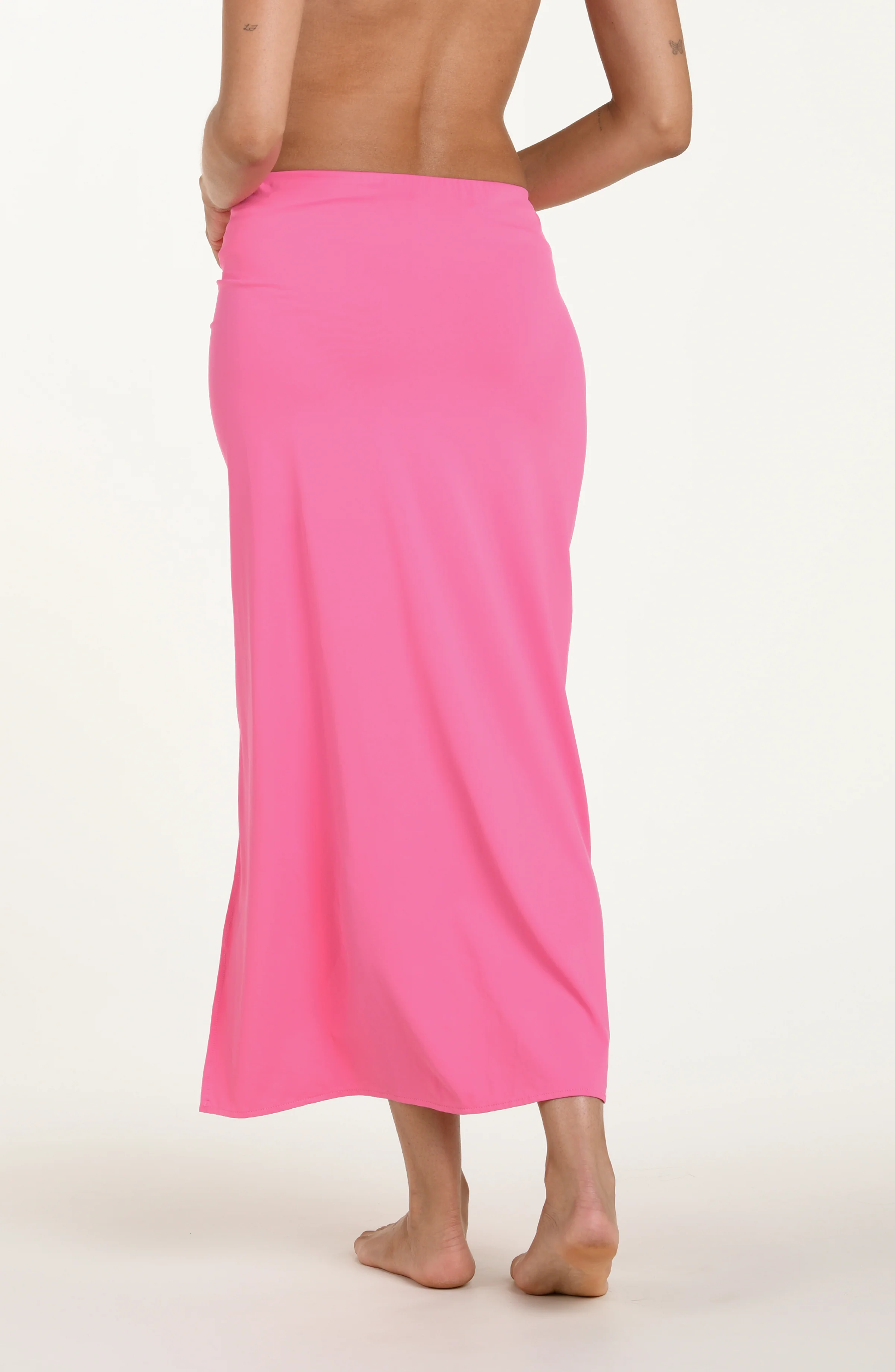 Island Goddess Ruched Midi Skirt - Rose Pink - Image 3