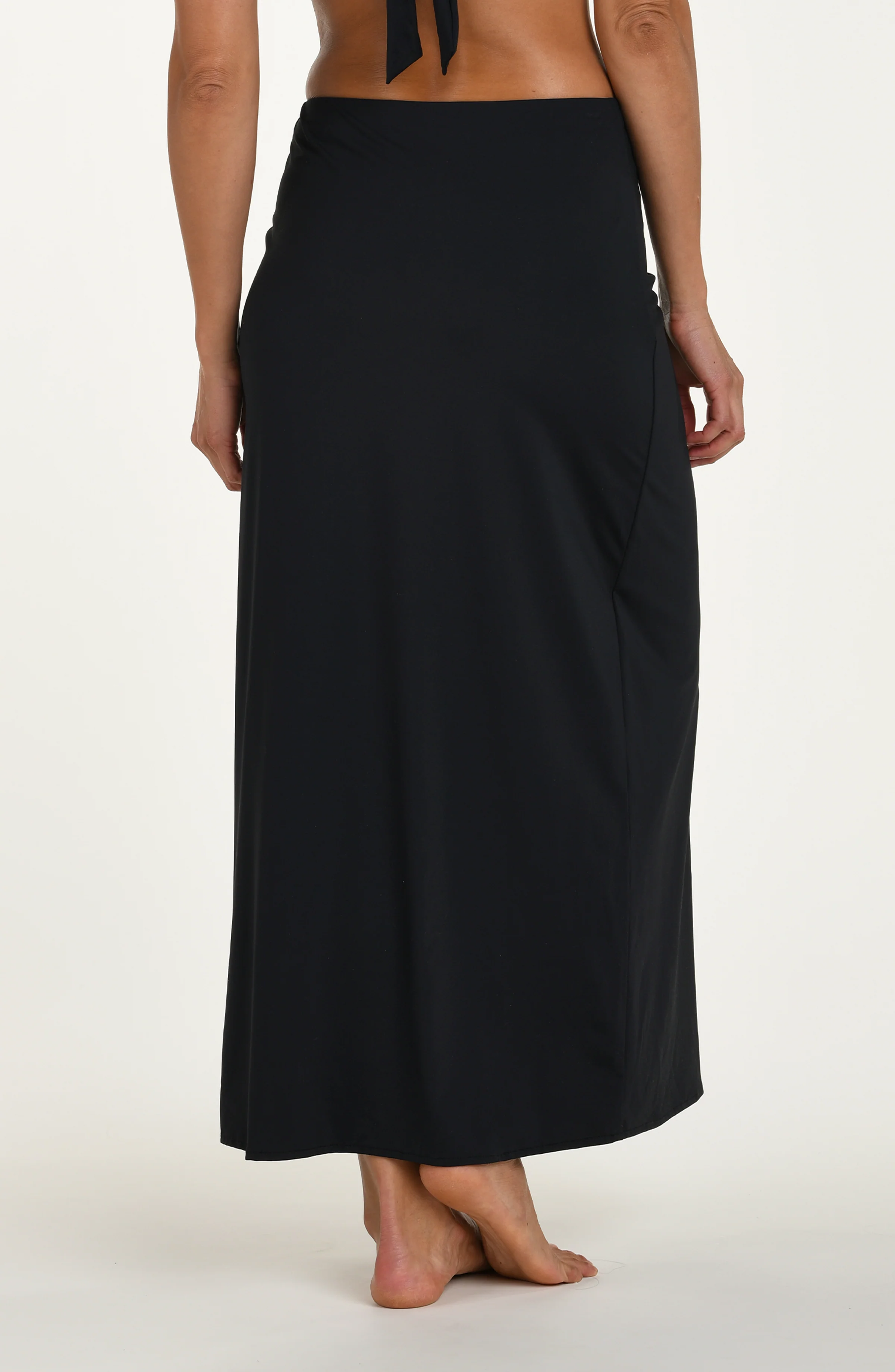 Island Goddess Ruched Midi Skirt - Black - Image 3