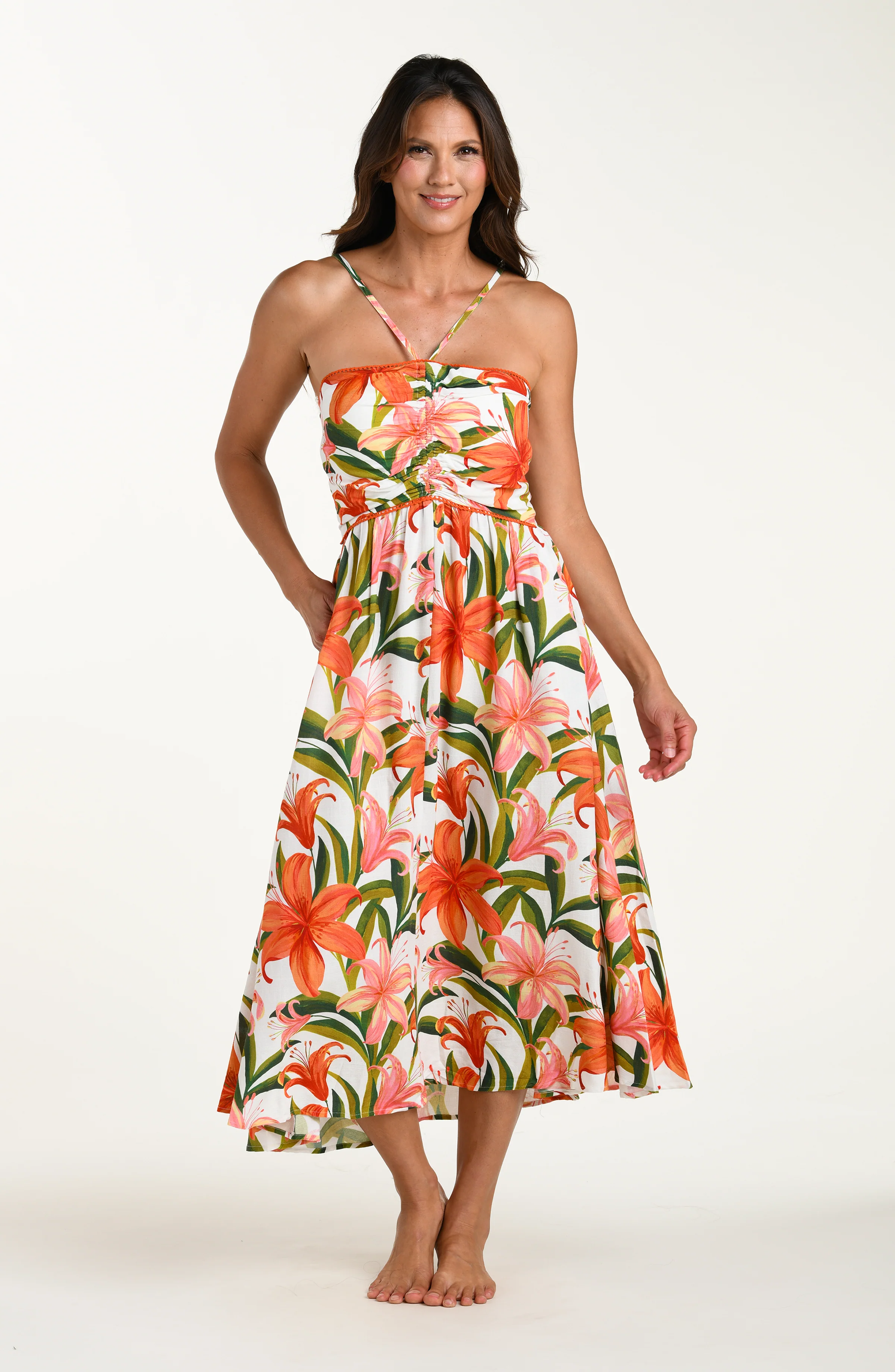 Jungle Blossoms Halter Midi Dress - Image 2