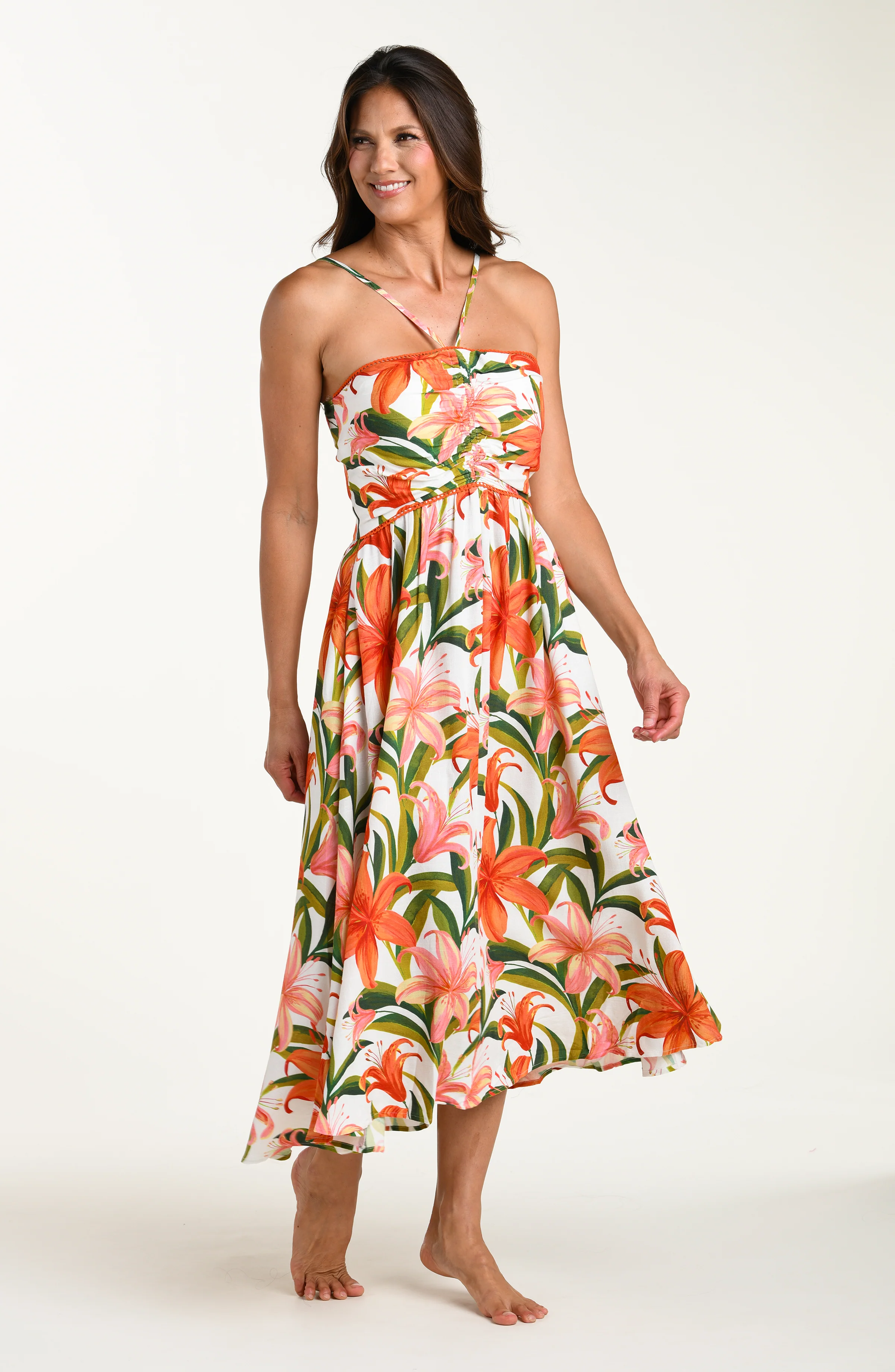 Jungle Blossoms Halter Midi Dress - Image 4