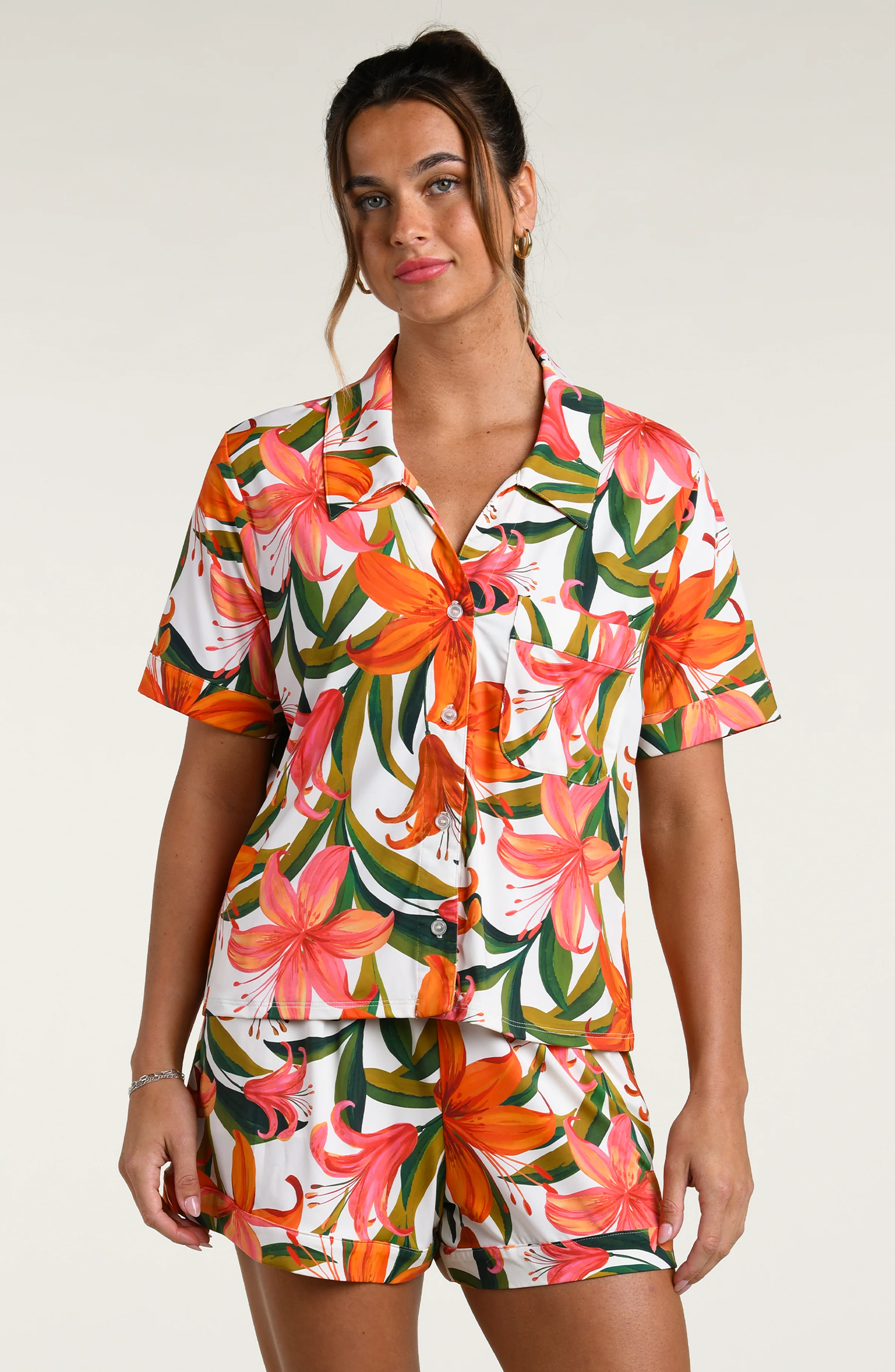 Jungle Blossoms Short Pajama Set - Multi