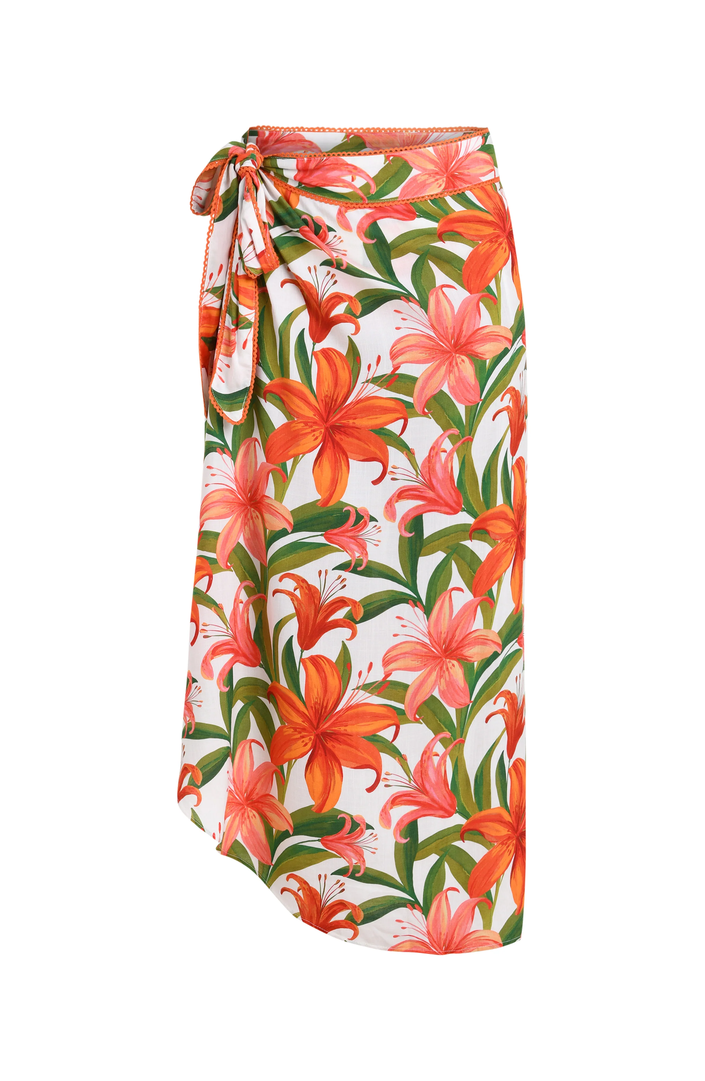 Jungle Blossoms Hem Sarong Wrap Skirt - Image 11