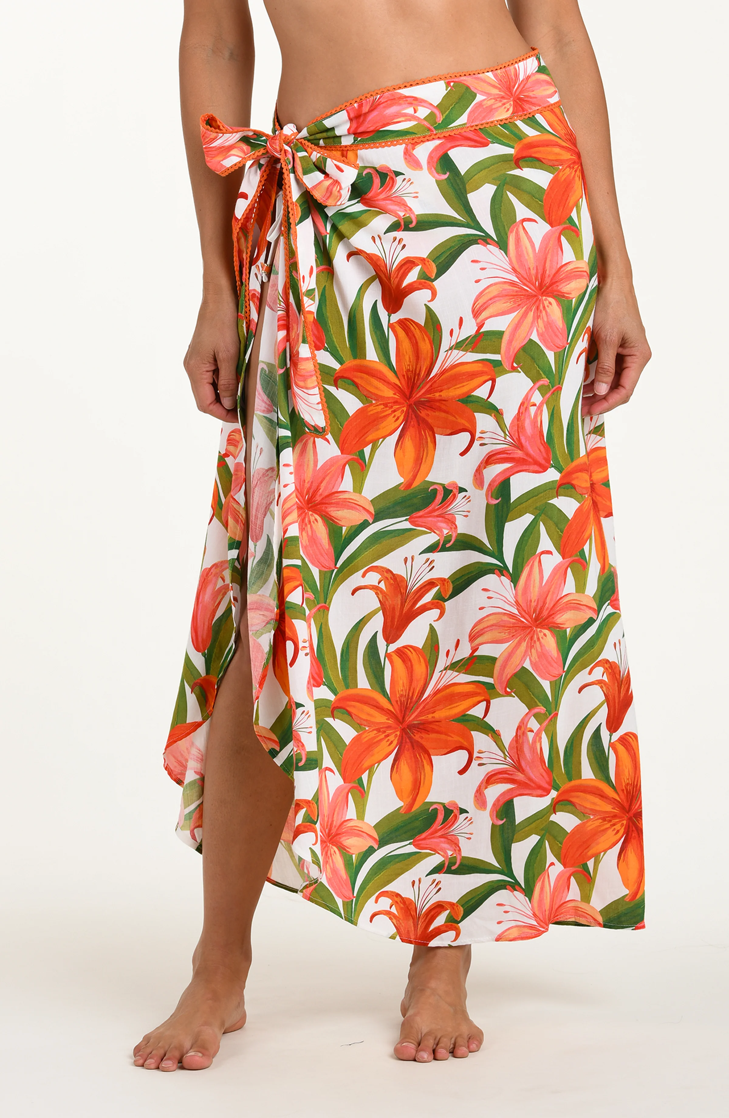 Jungle Blossoms Hem Sarong Wrap Skirt - Image 2