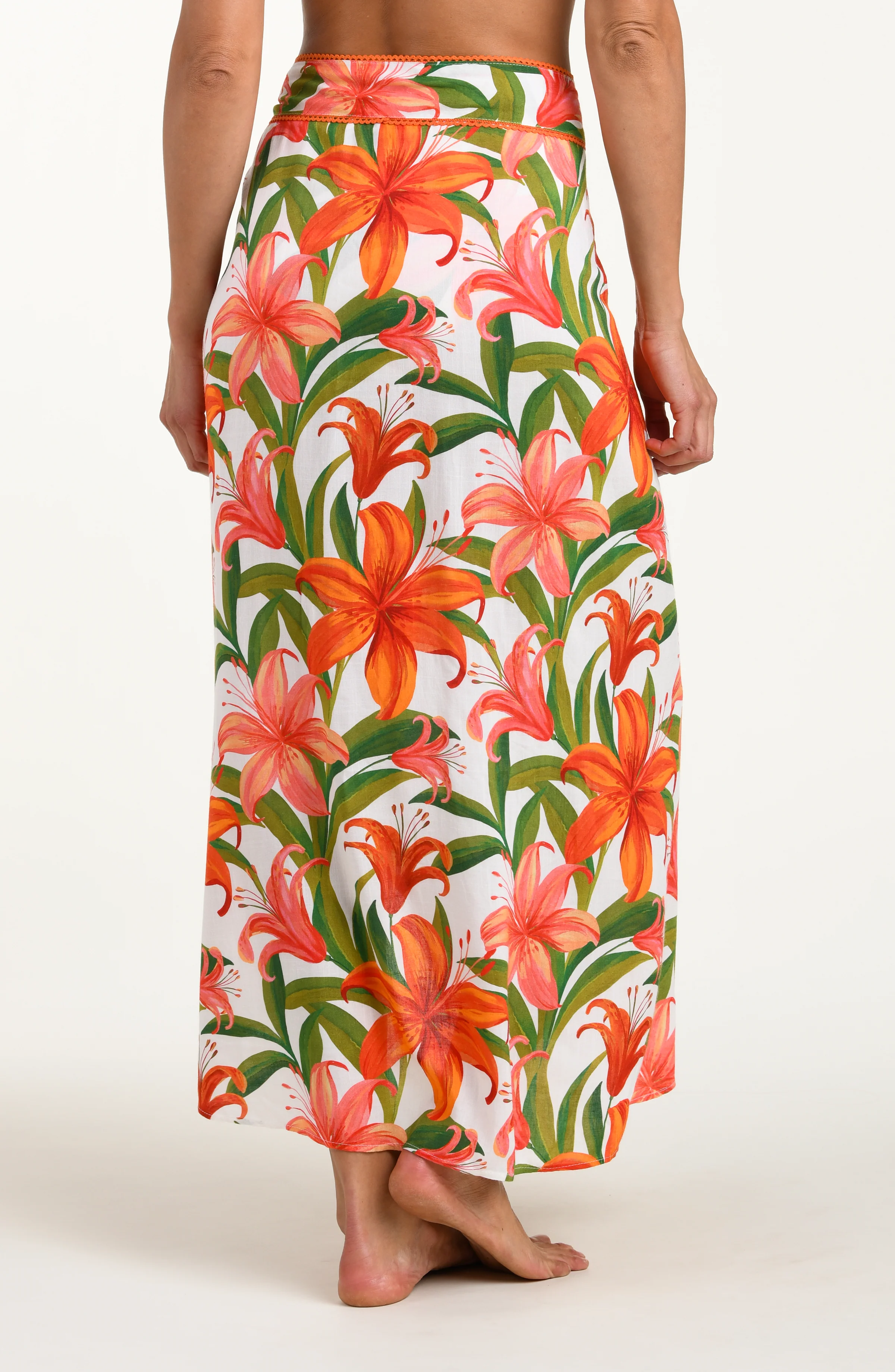 Jungle Blossoms Hem Sarong Wrap Skirt - Image 3