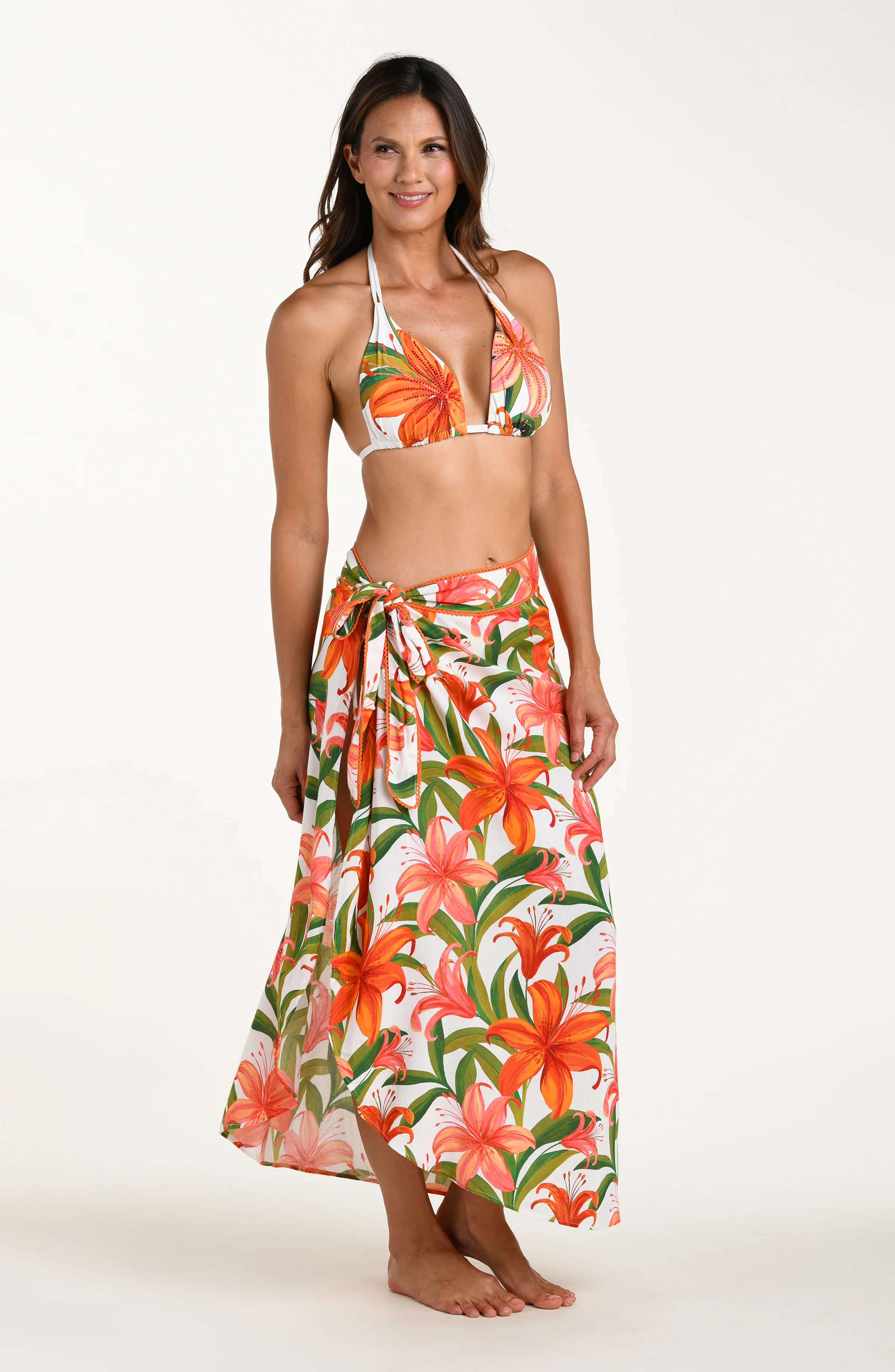 Jungle Blossoms Hem Sarong Wrap Skirt - Image 5