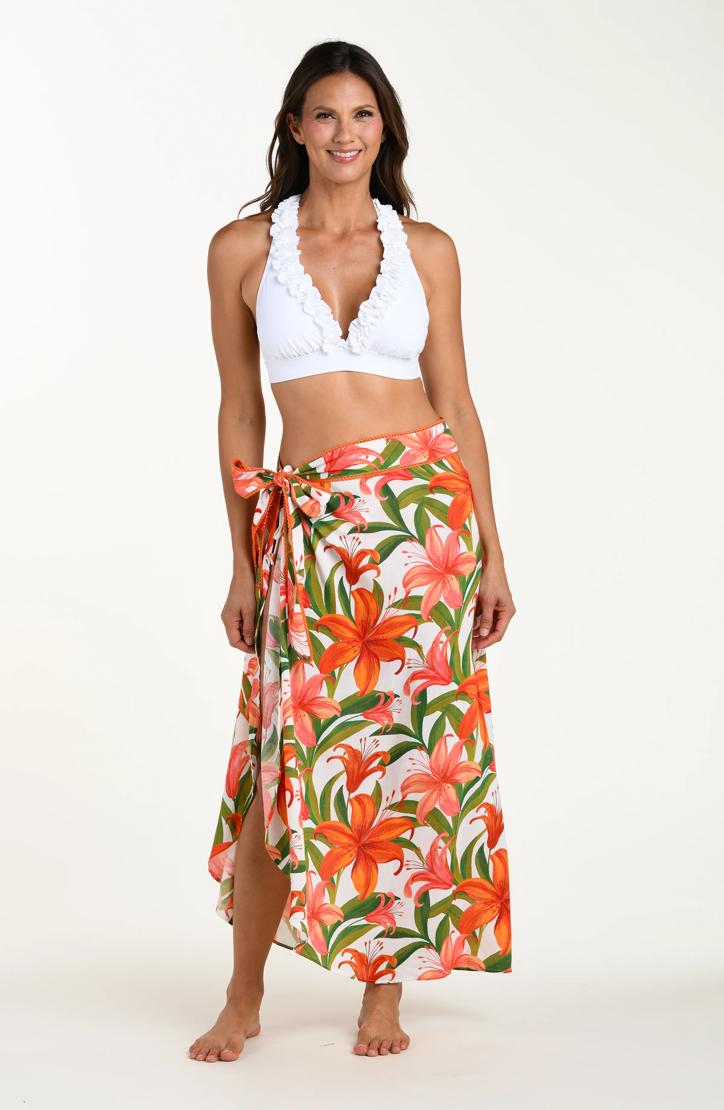 Jungle Blossoms Hem Sarong Wrap Skirt - Image 7