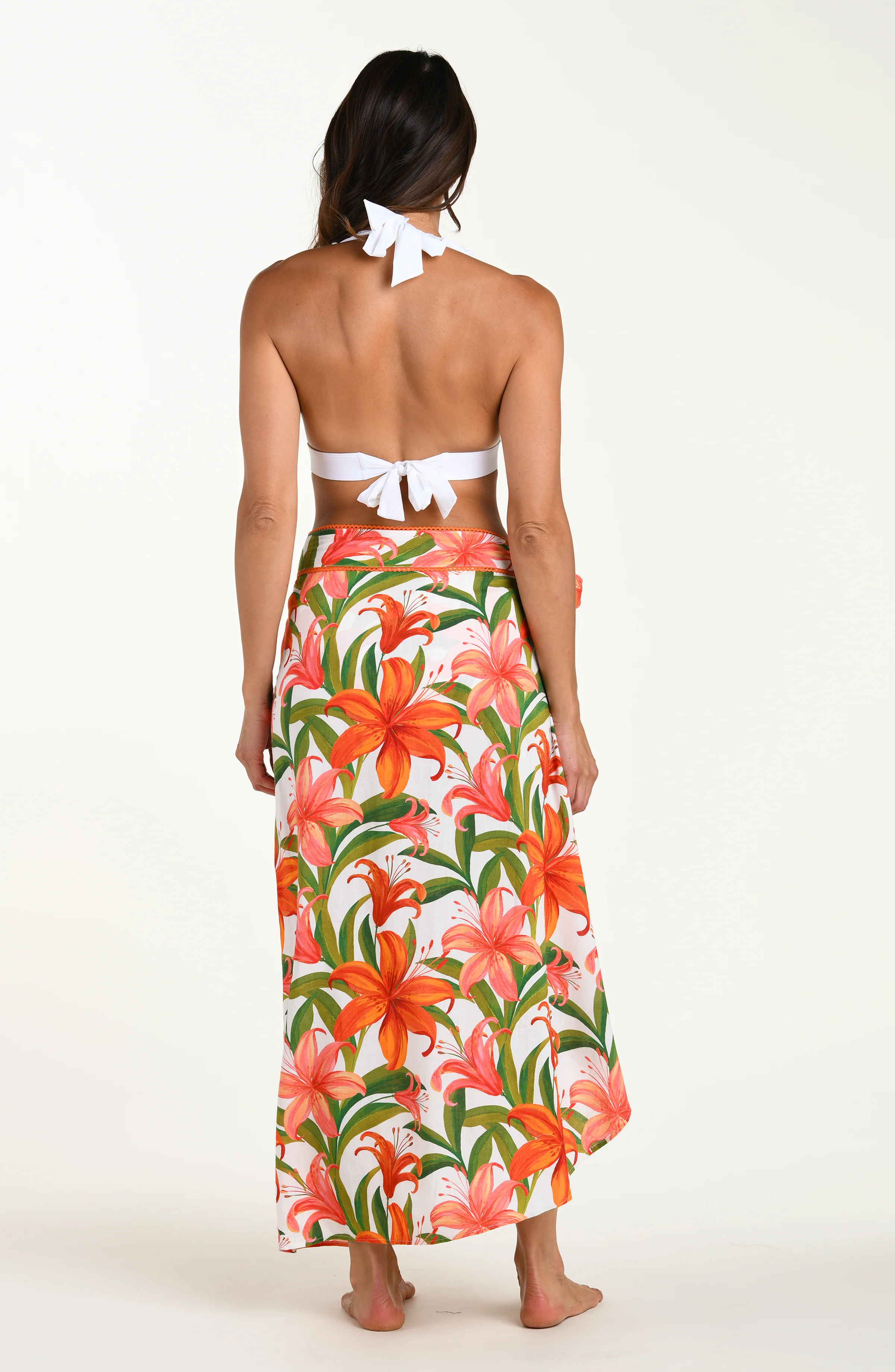 Jungle Blossoms Hem Sarong Wrap Skirt - Image 8