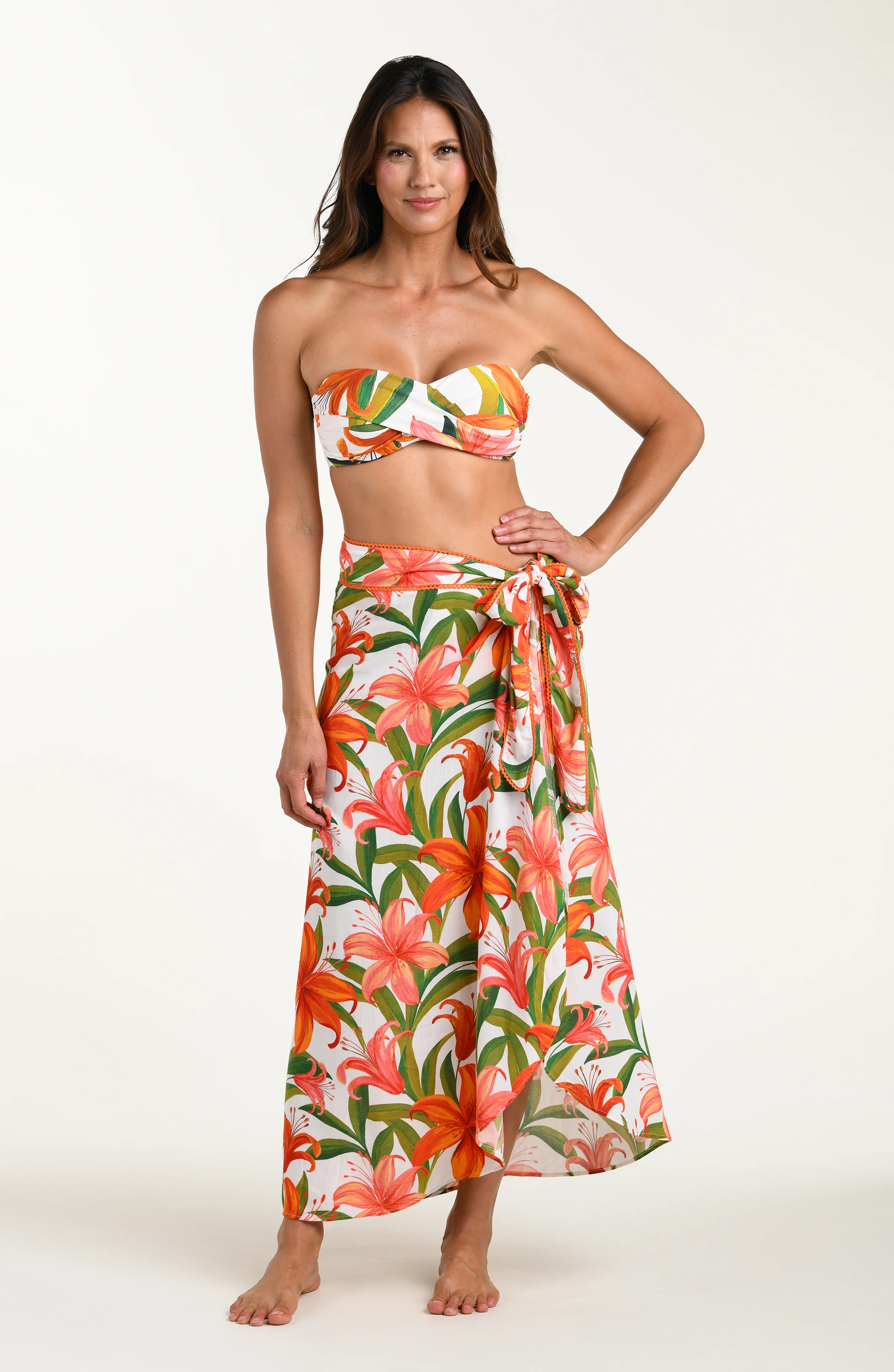 Jungle Blossoms Hem Sarong Wrap Skirt - Image 9