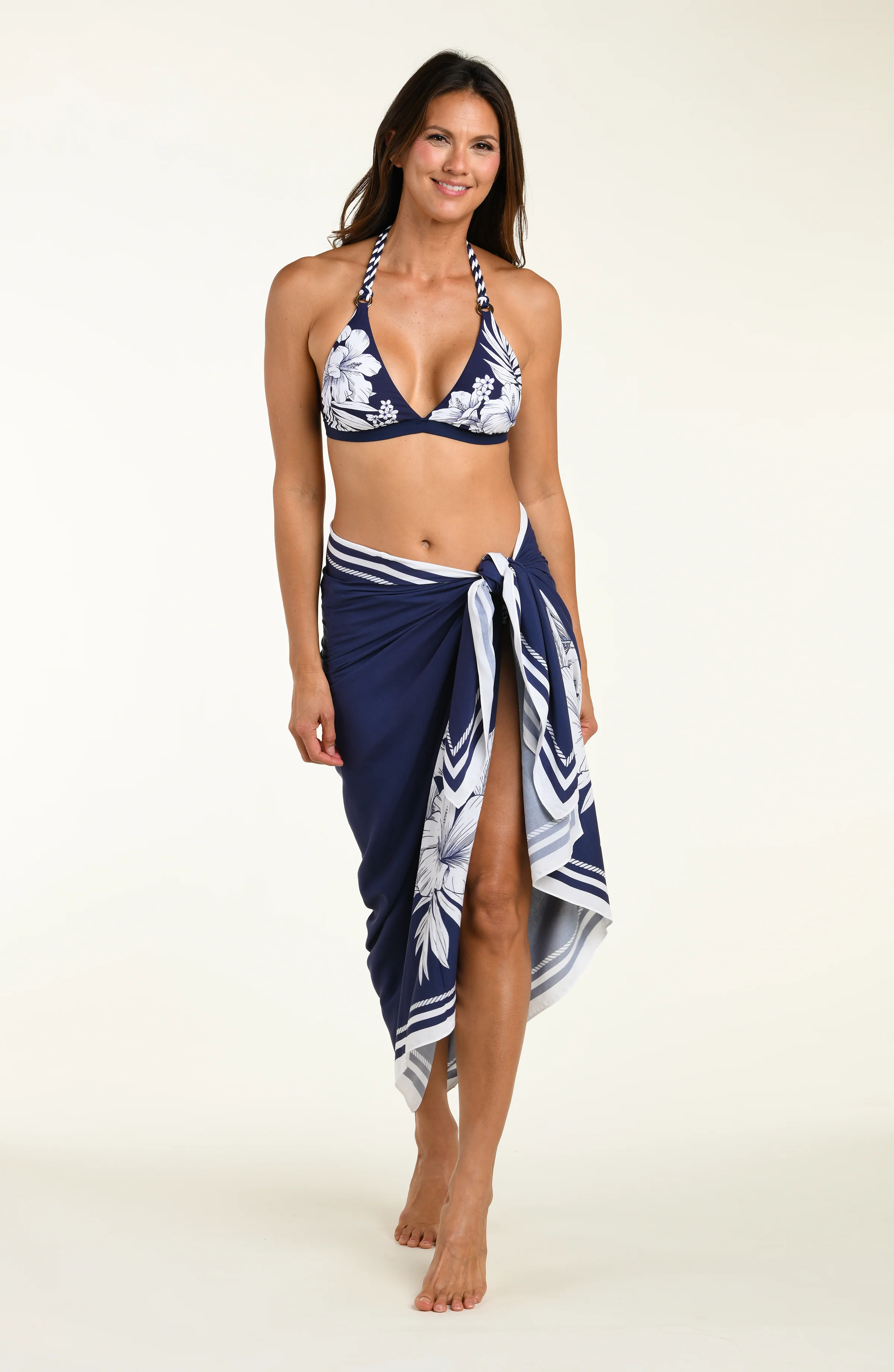 Mariner Blooms Pareo Wrap - Indigo - Image 3