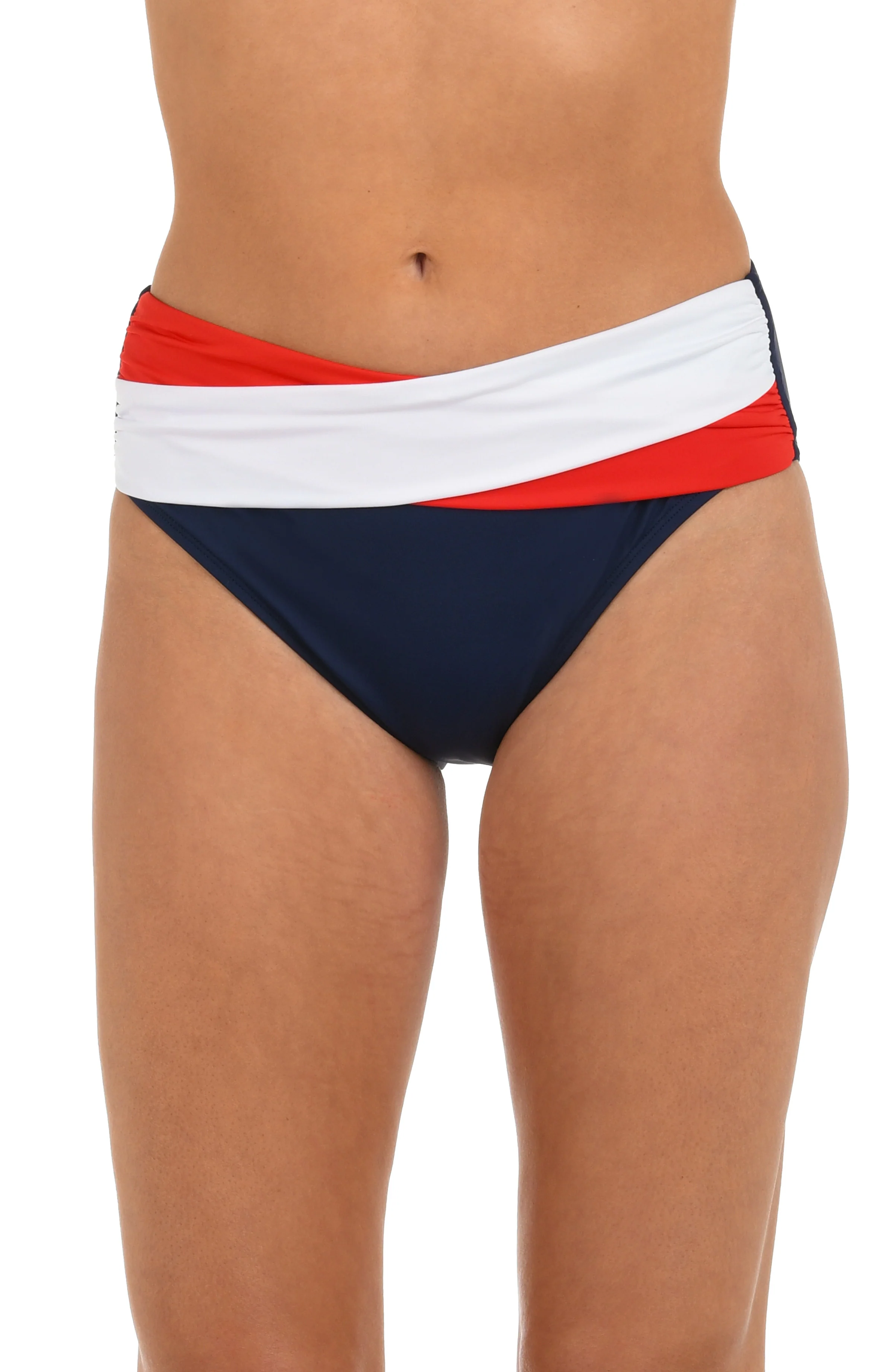 Miss Americana Crossover Mid-Waist Swimsuit Bottom