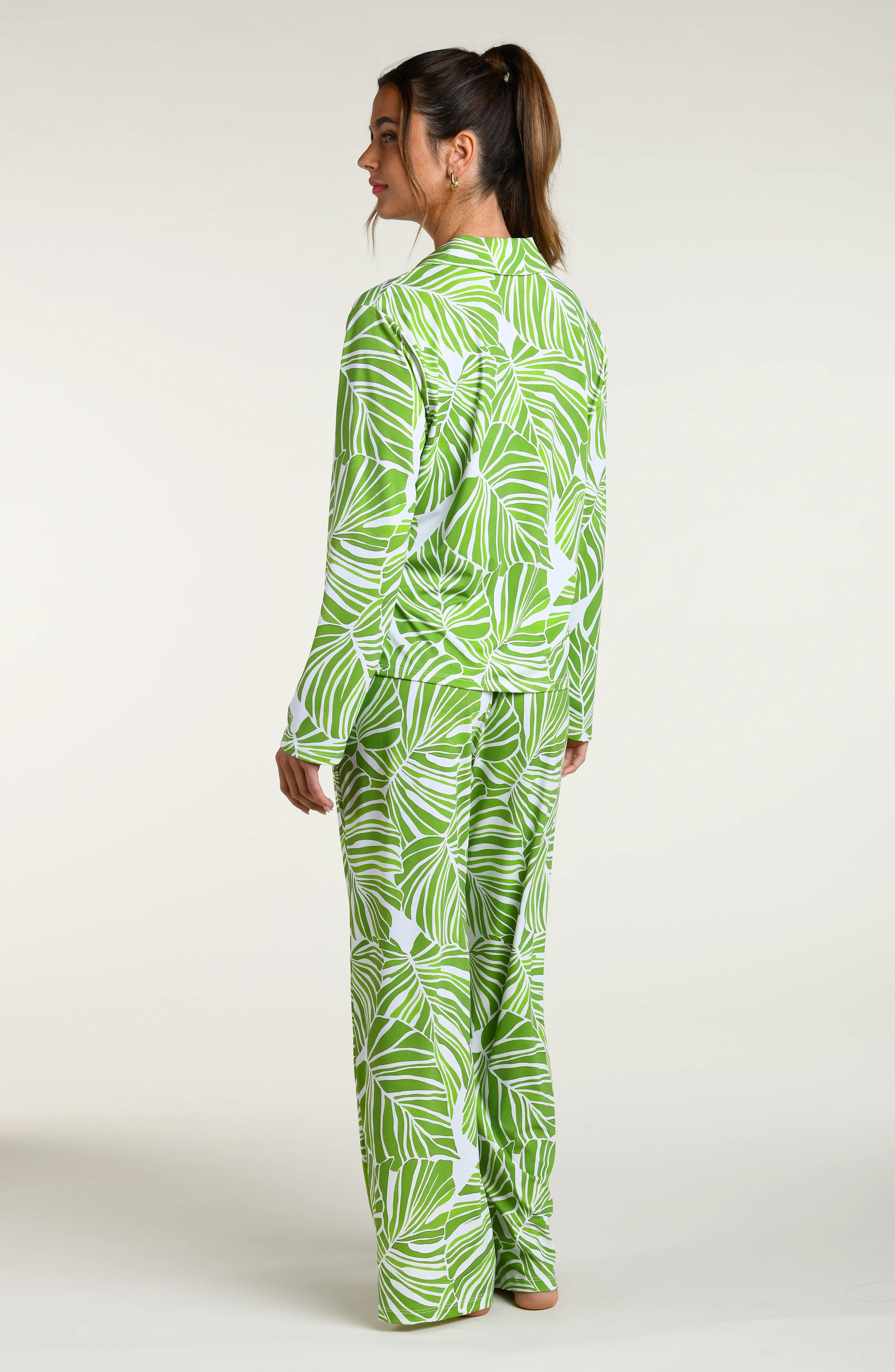 Serene Palm Pant Pajama Set - Image 5