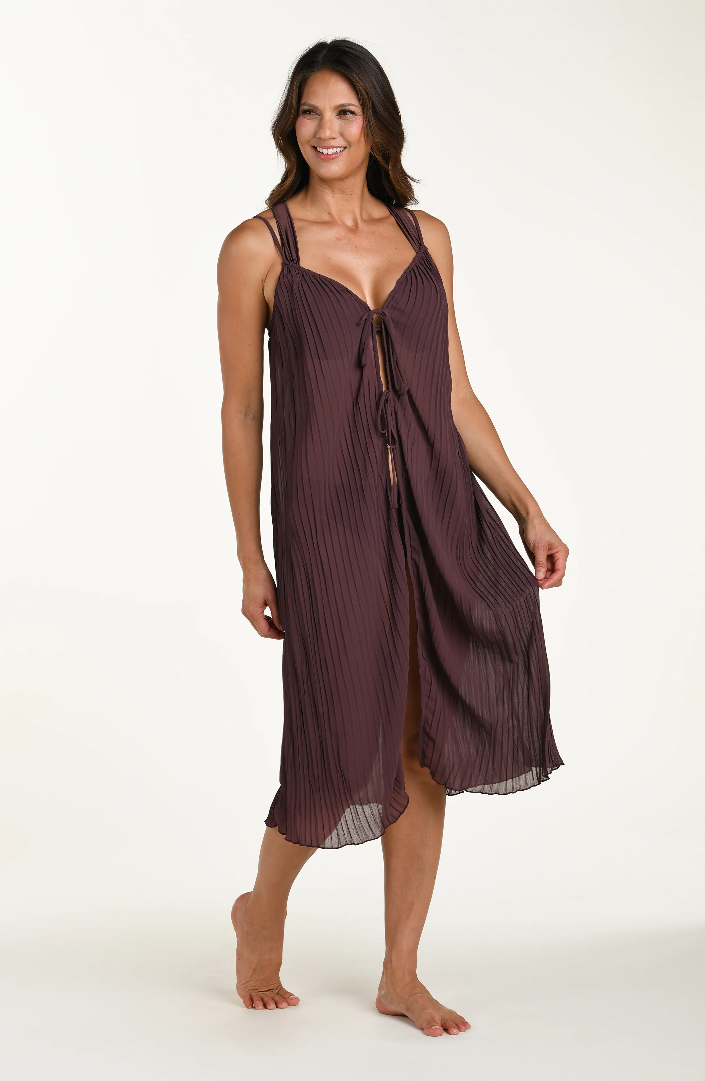 Sunbeams Tie Front Midi Dress