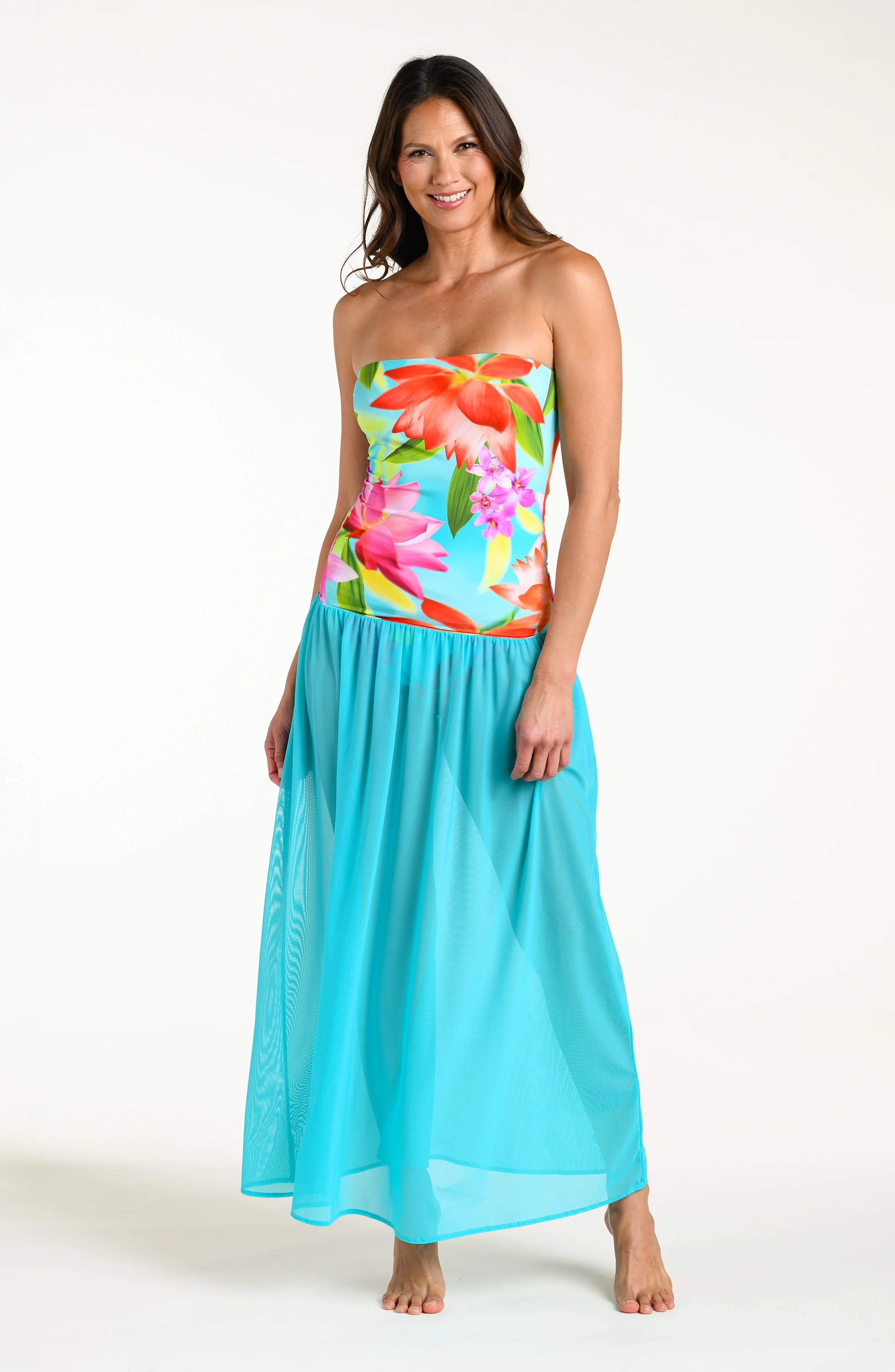 Sunset Botanica Strapless Convertible Maxi Dress