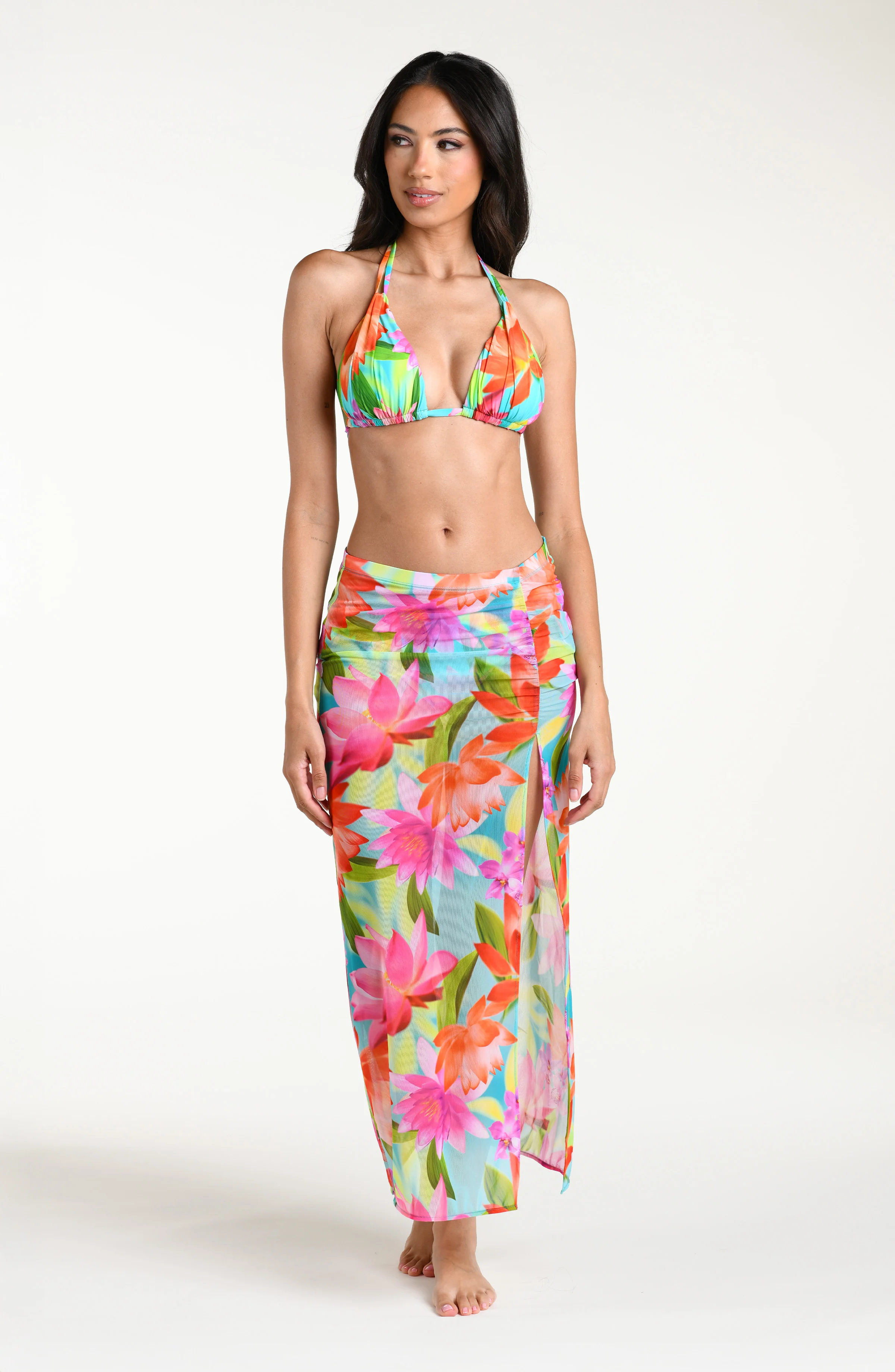 Sunset Botanica Ruched Midi Skirt - Image 3