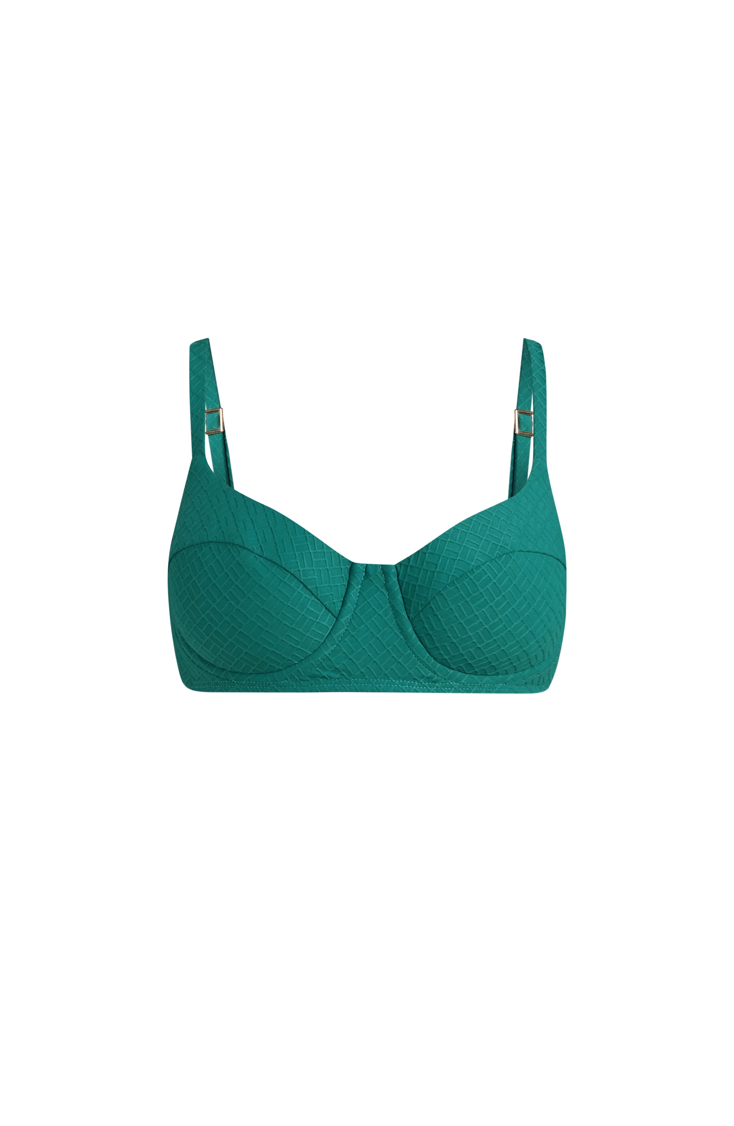 Textured Tides Over The Shoulder Underwire Bikini Top - Image 3