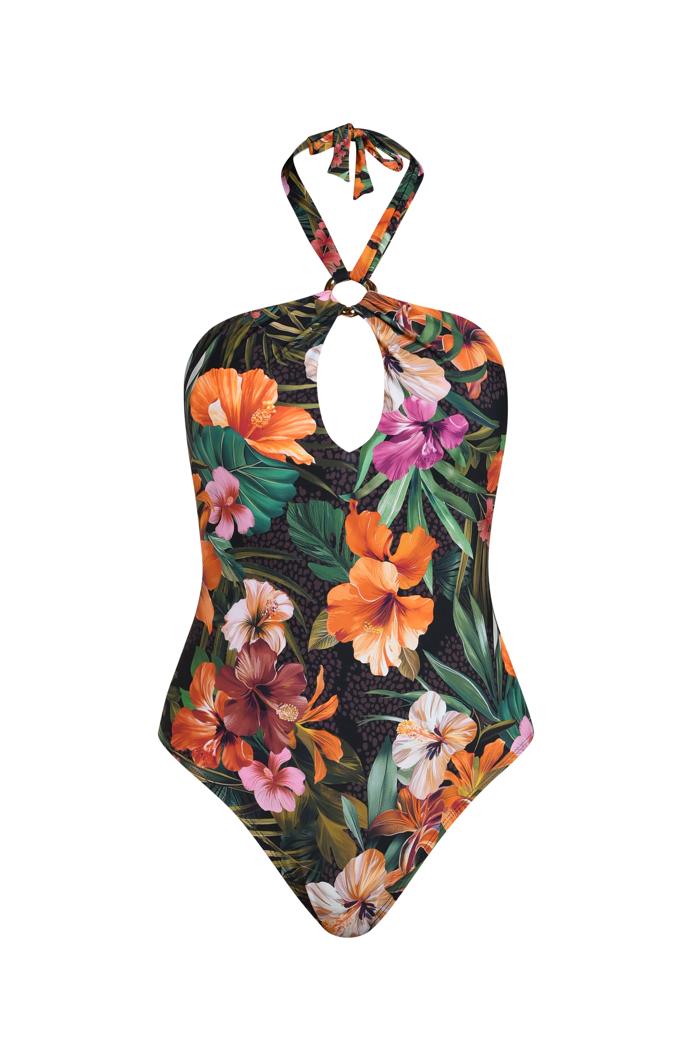 Tropical Hideaway High Neck Keyhole One Piece - Image 5