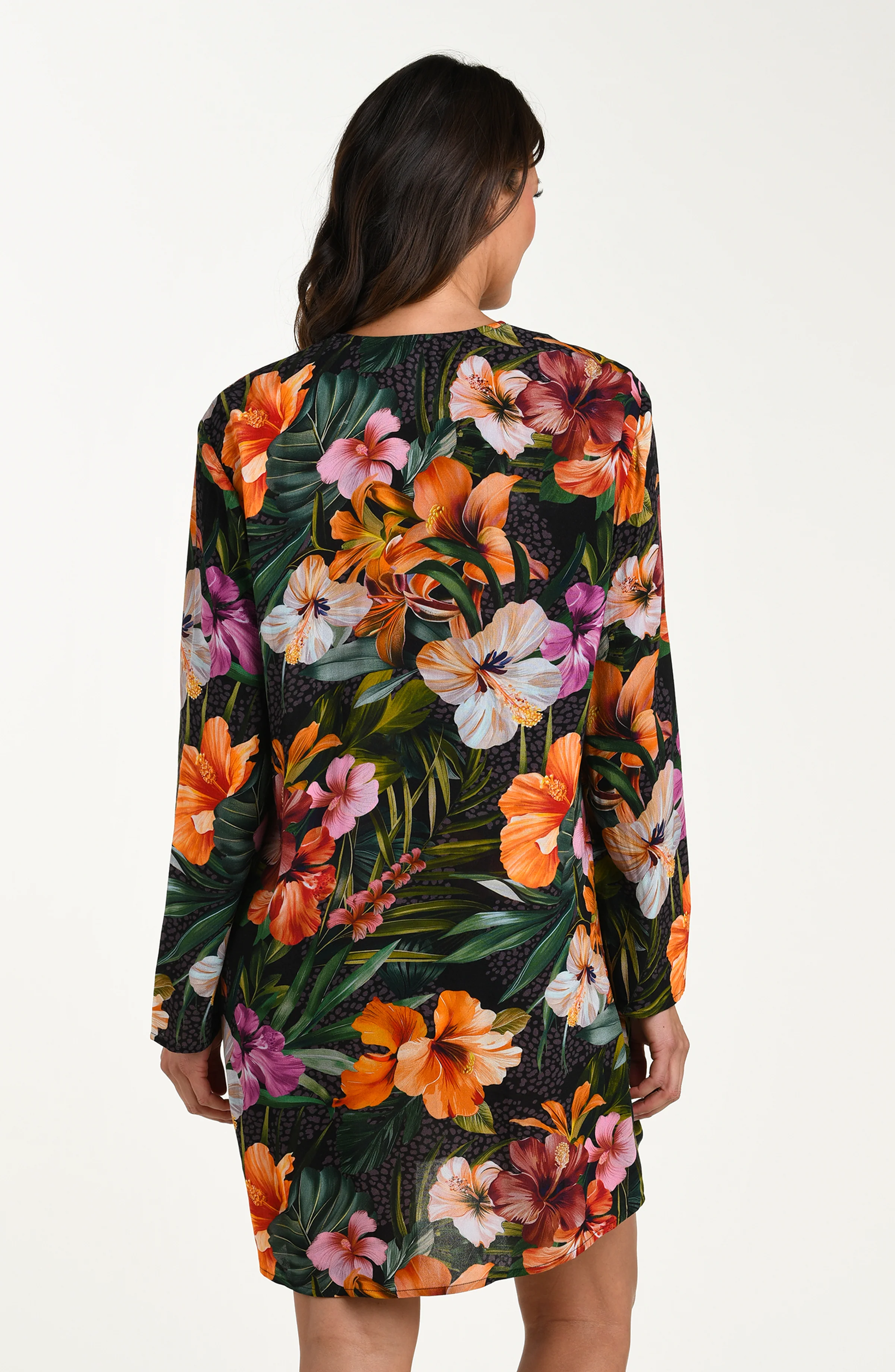 Tropical Hideaway Lace Up V-Neck Tunic - Image 3