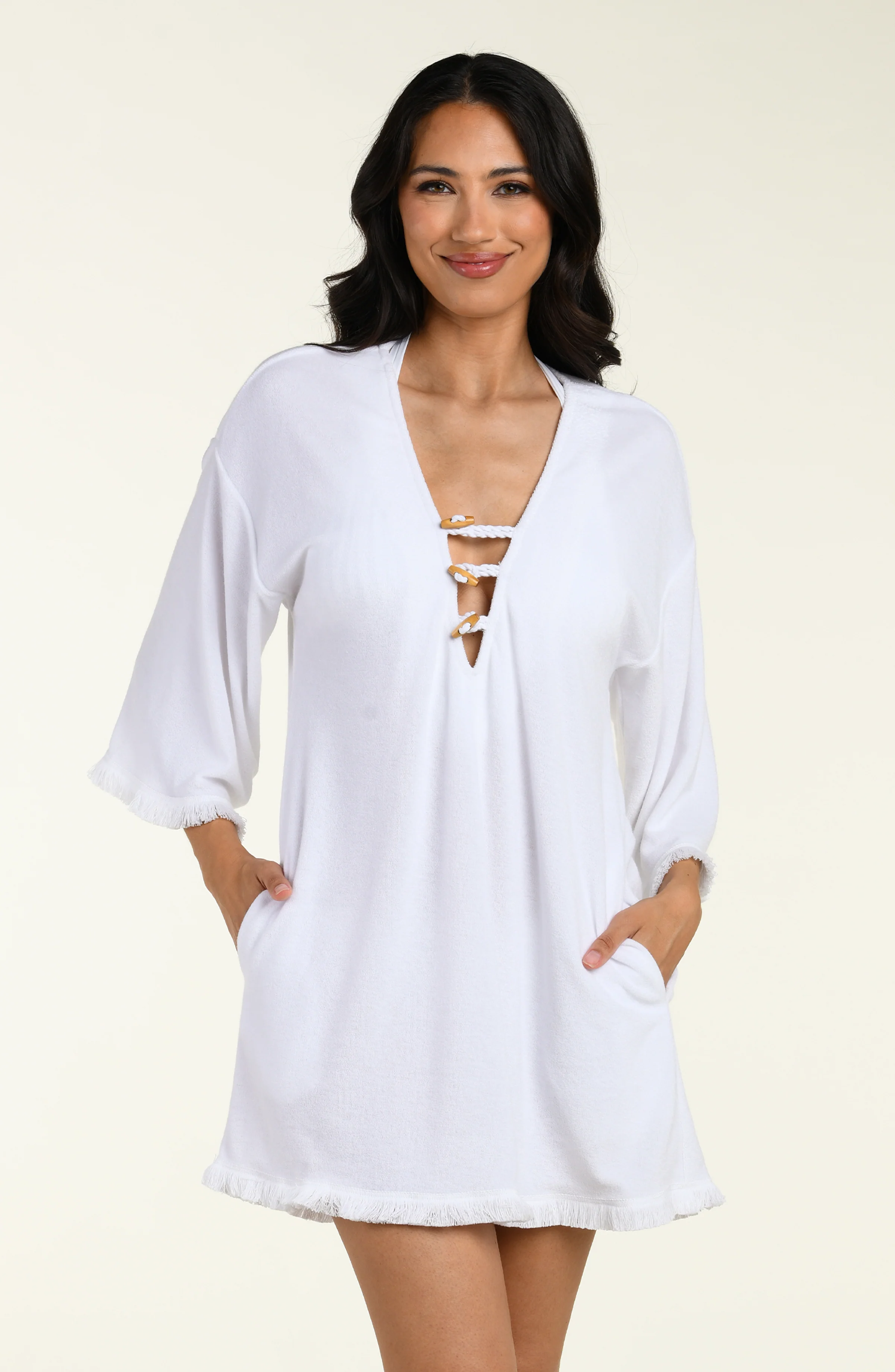 Wild Nomad V-Neck Tunic - White - Image 3