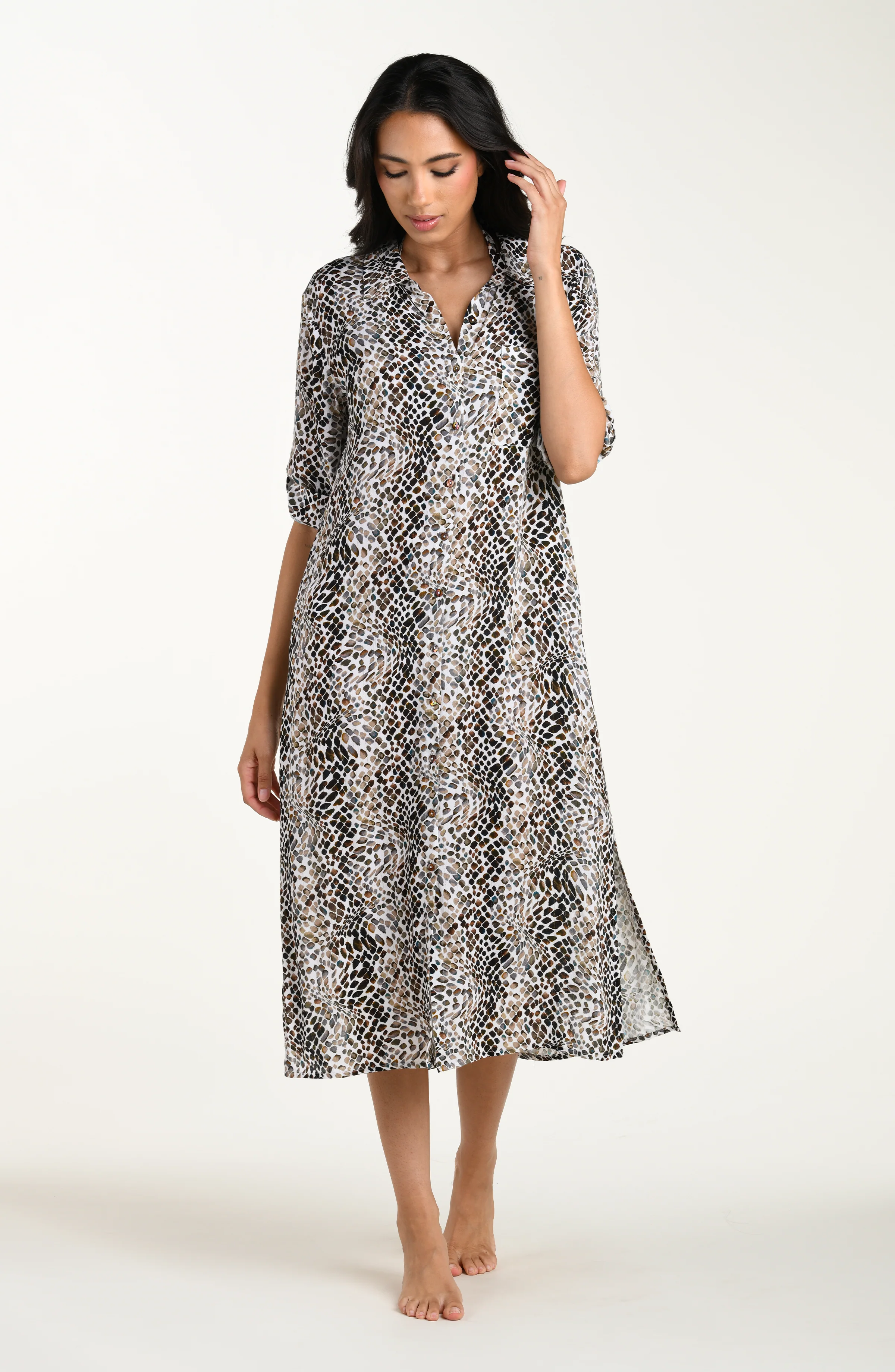 Wild Whispers Button Up Shirt Dress - Image 6