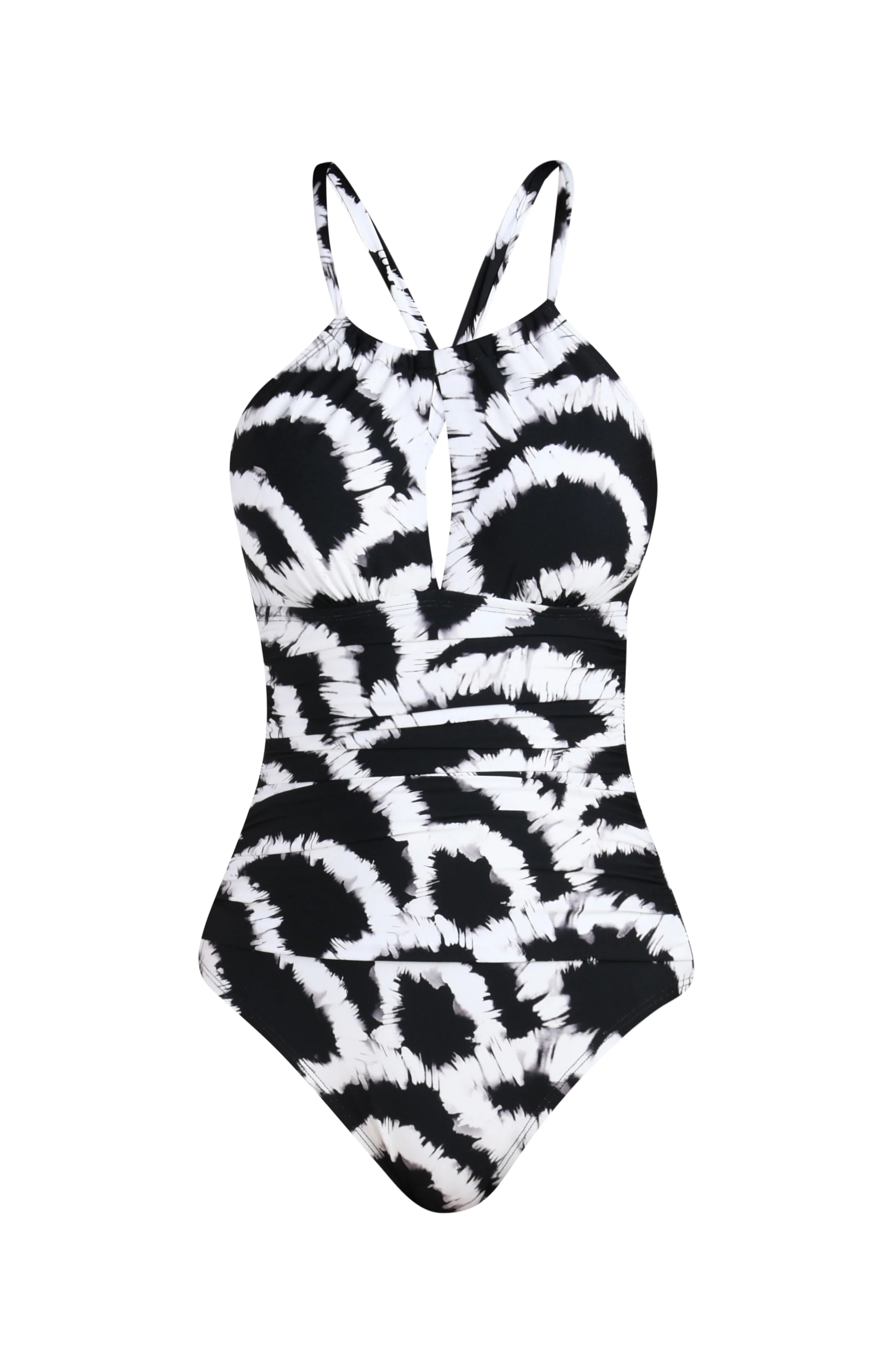 Woven Shadows High Neck Keyhole One Piece - Image 5