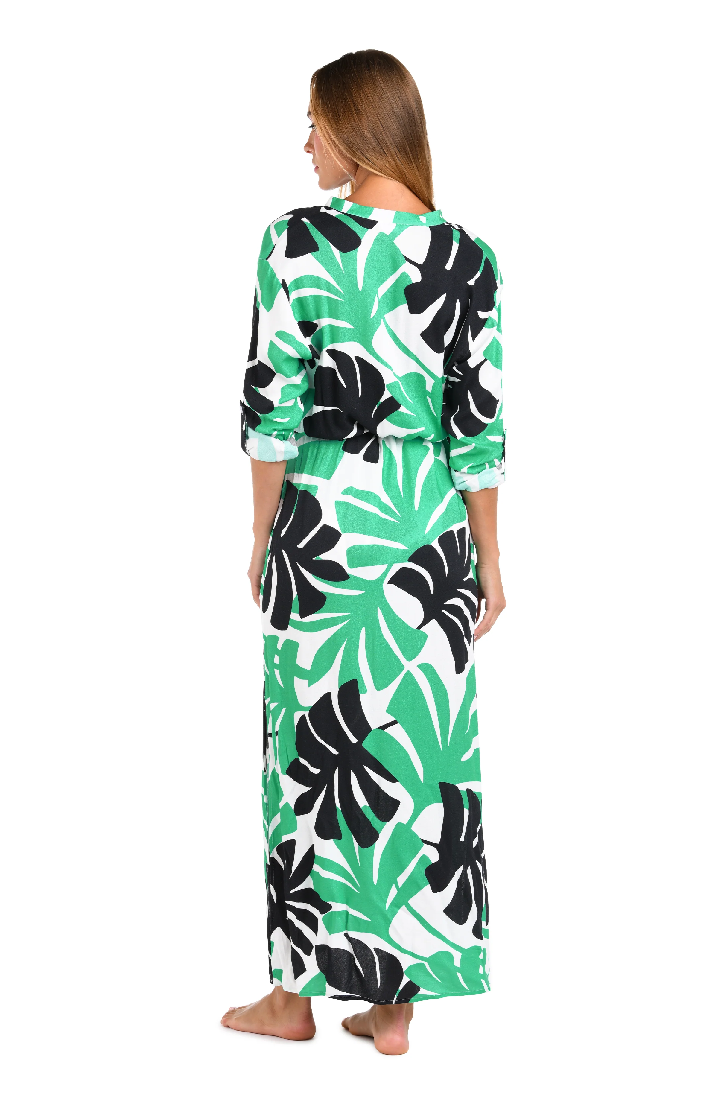 Sunshine 79 Monstera Button Up Maxi Dress - FINAL SALE - Image 2