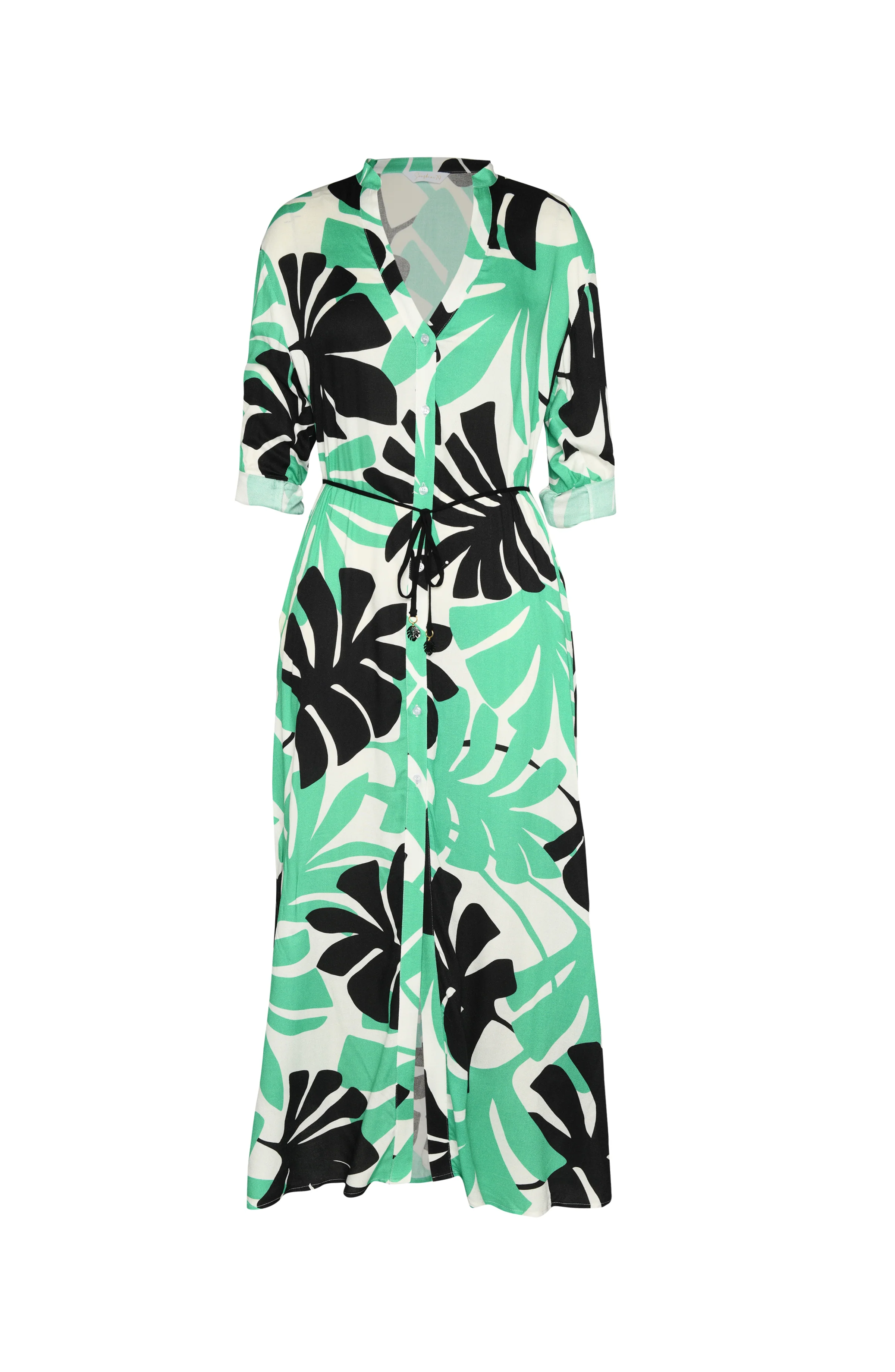 Sunshine 79 Monstera Button Up Maxi Dress - FINAL SALE - Image 3