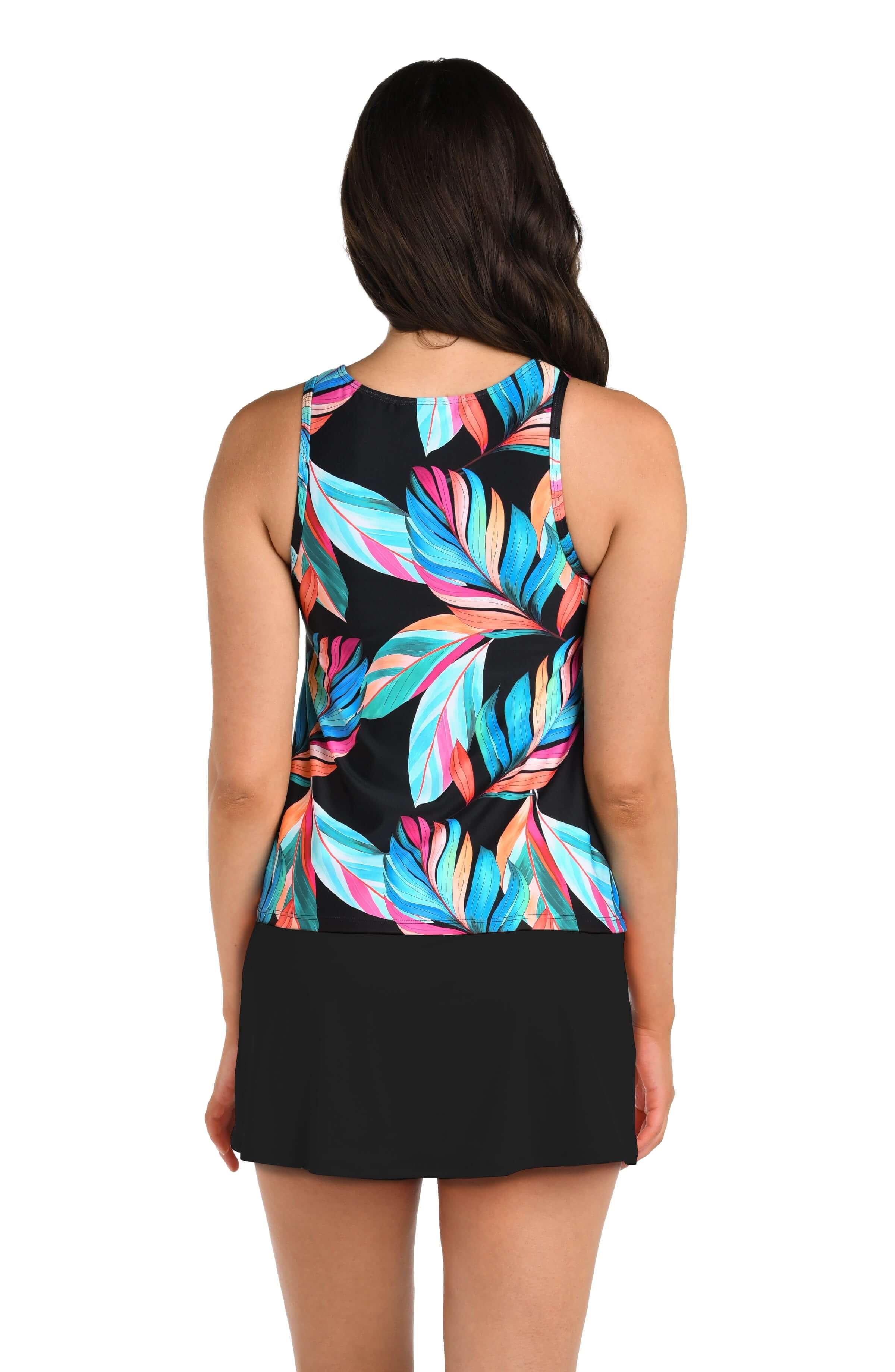 24th & Ocean Moonlit Leaf High Neck Tankini Top - Image 2