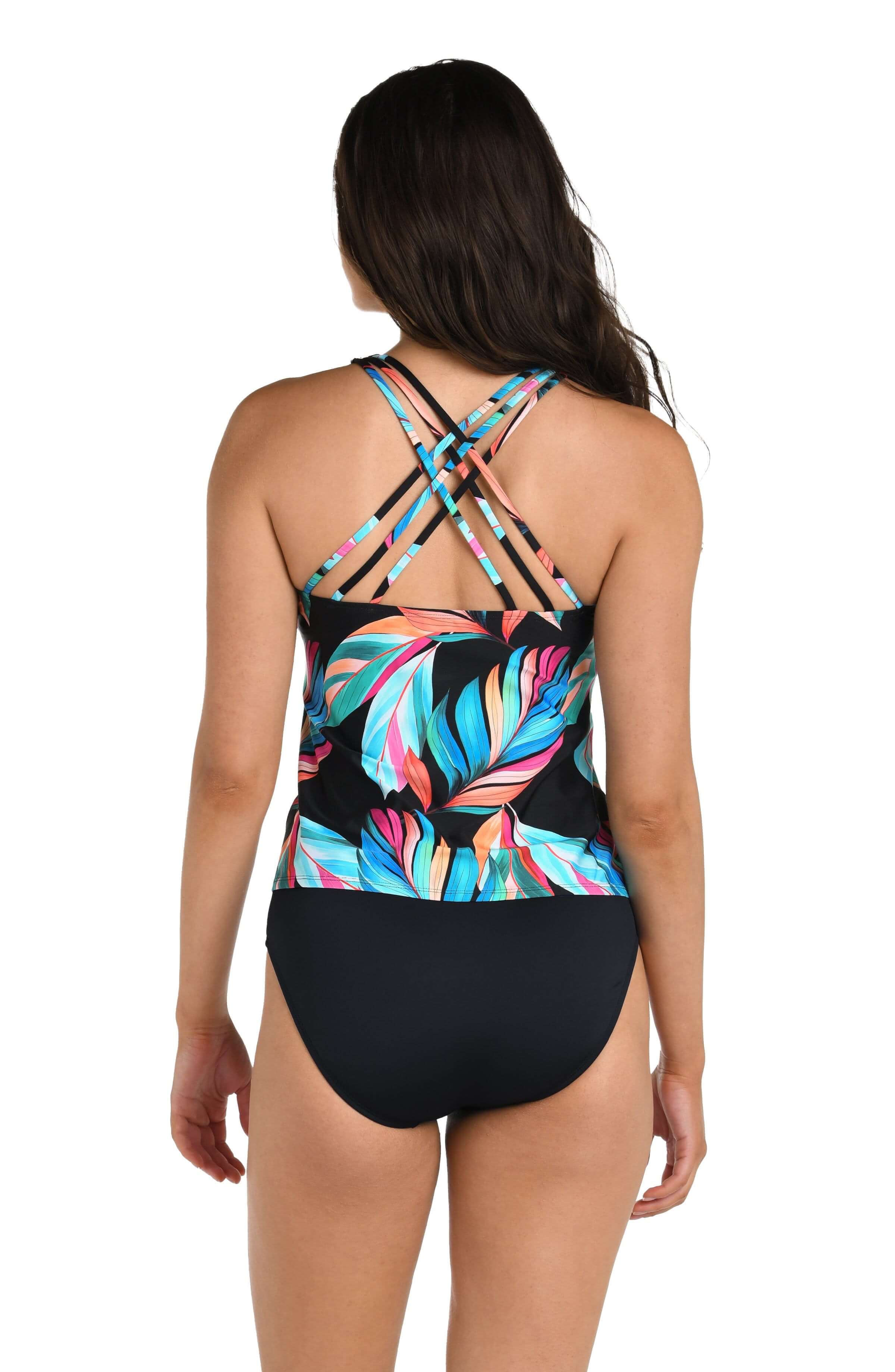 24th & Ocean Moonlit Leaf Underwire Crossback Tankini Top - Image 2