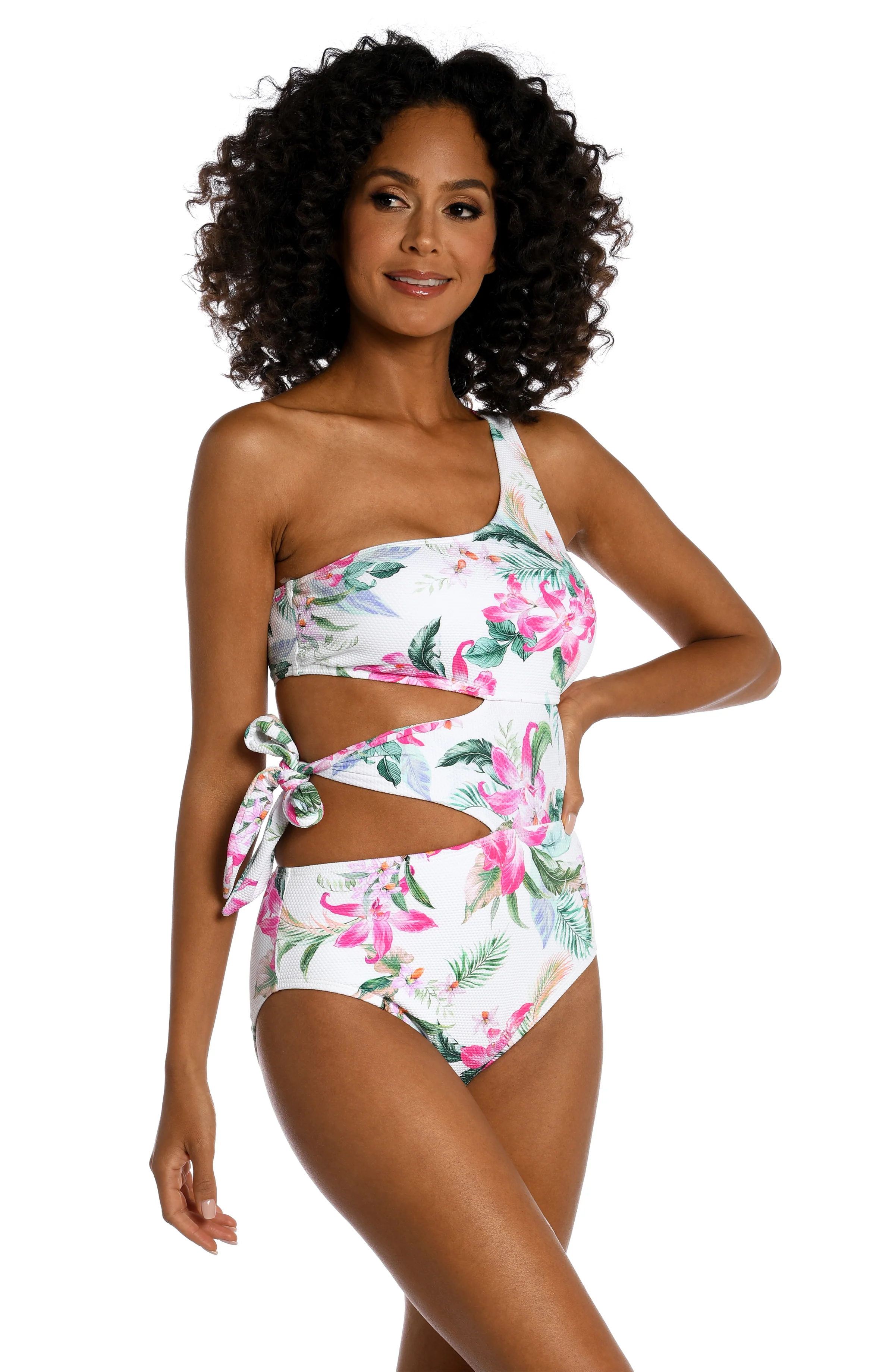 Mystic Palms Cutout One Shoulder One Piece - FINAL SALE - Image 3