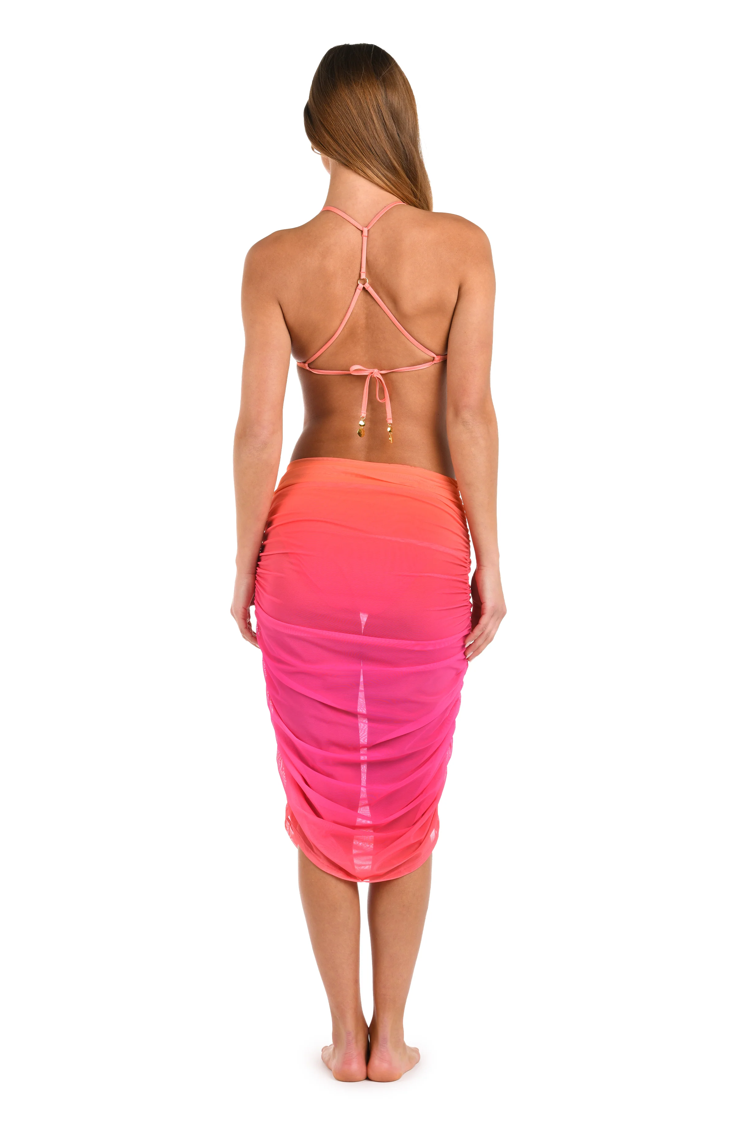 Sunshine 79 Ombre Illusions Mesh Skirt Cover Up - Pink - Image 8