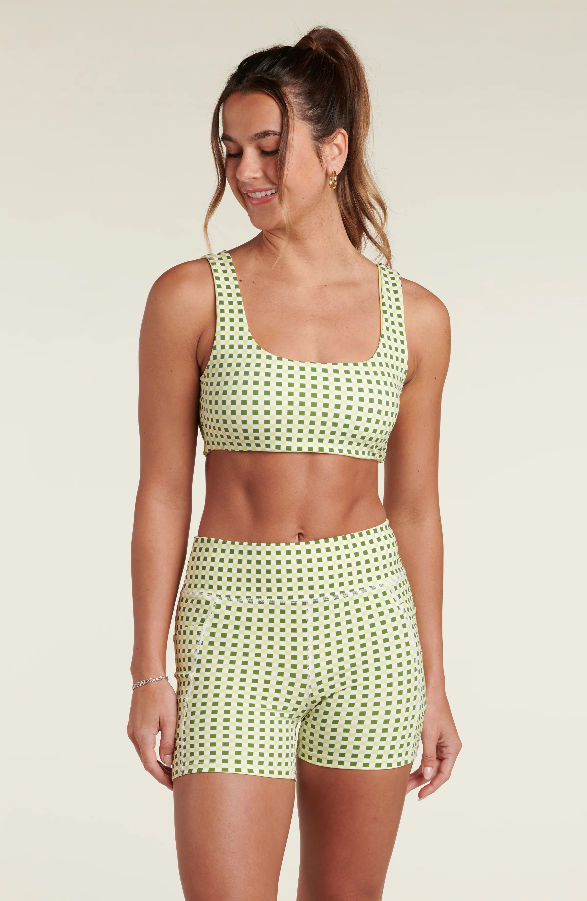 Check Point Biker Shorts - Lime - Image 4