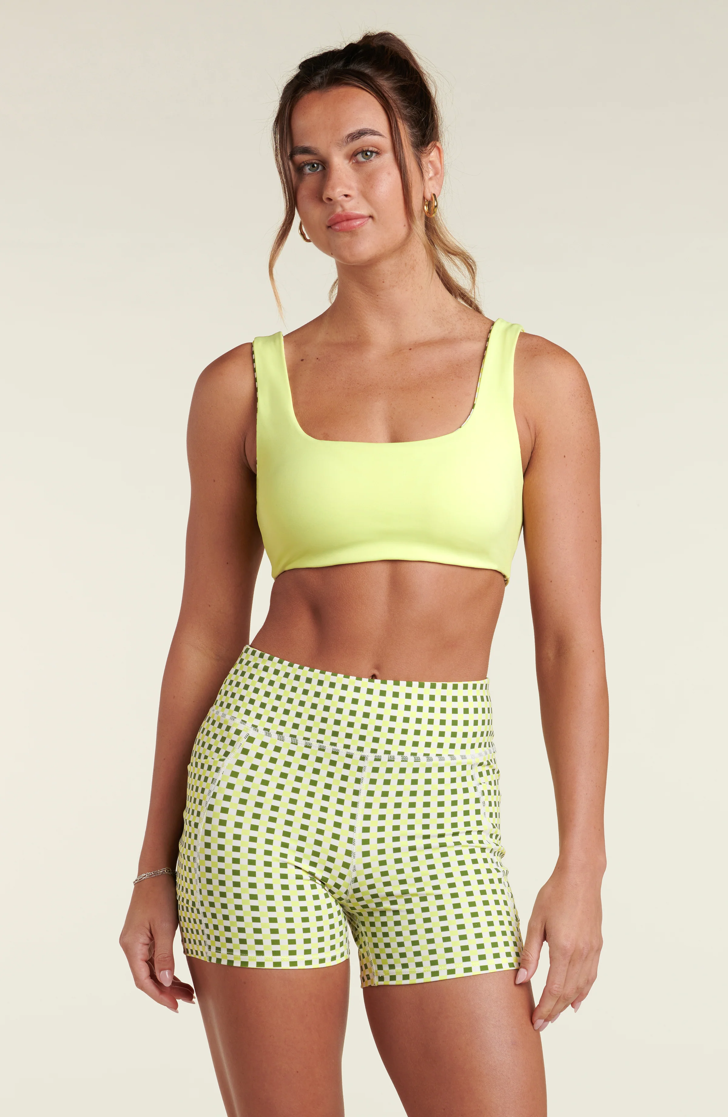 Check Point Reversible Sports Bra - Lime - Image 4