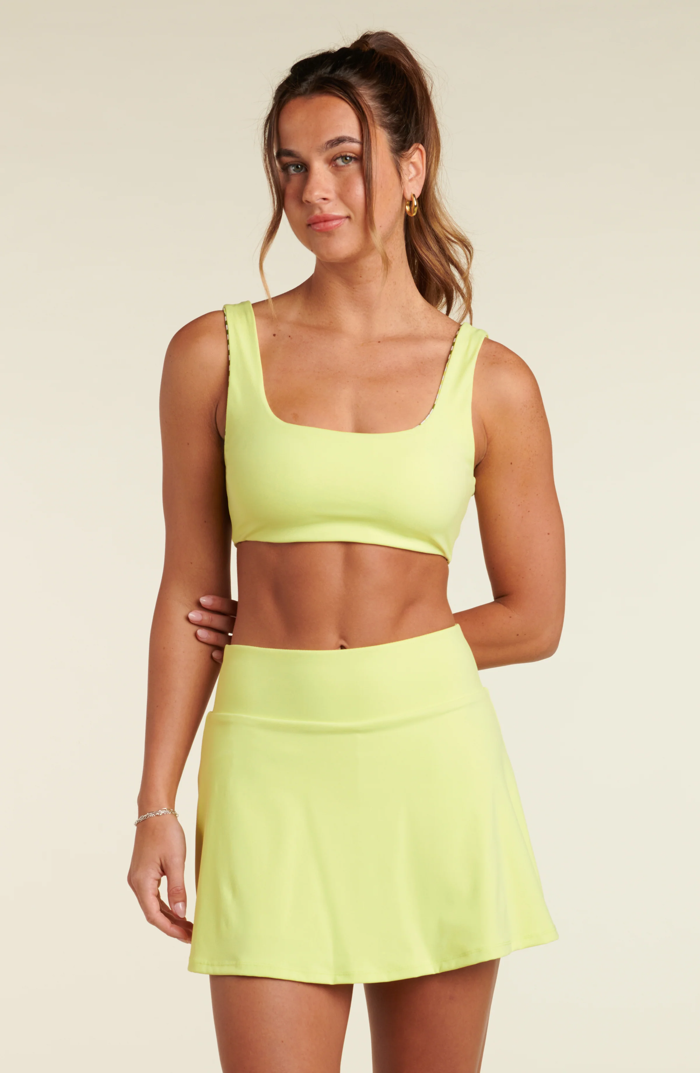 Check Point Reversible Sports Bra - Lime - Image 6