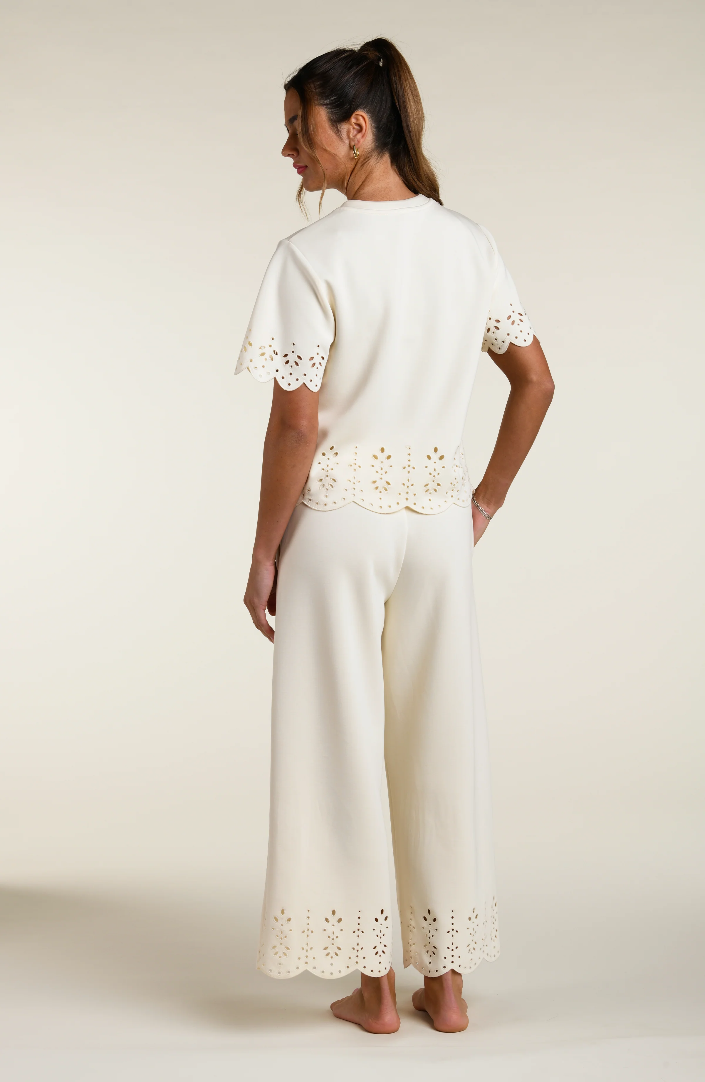 Cloudset Lounge Short Sleeve Top - Chalk - Image 5