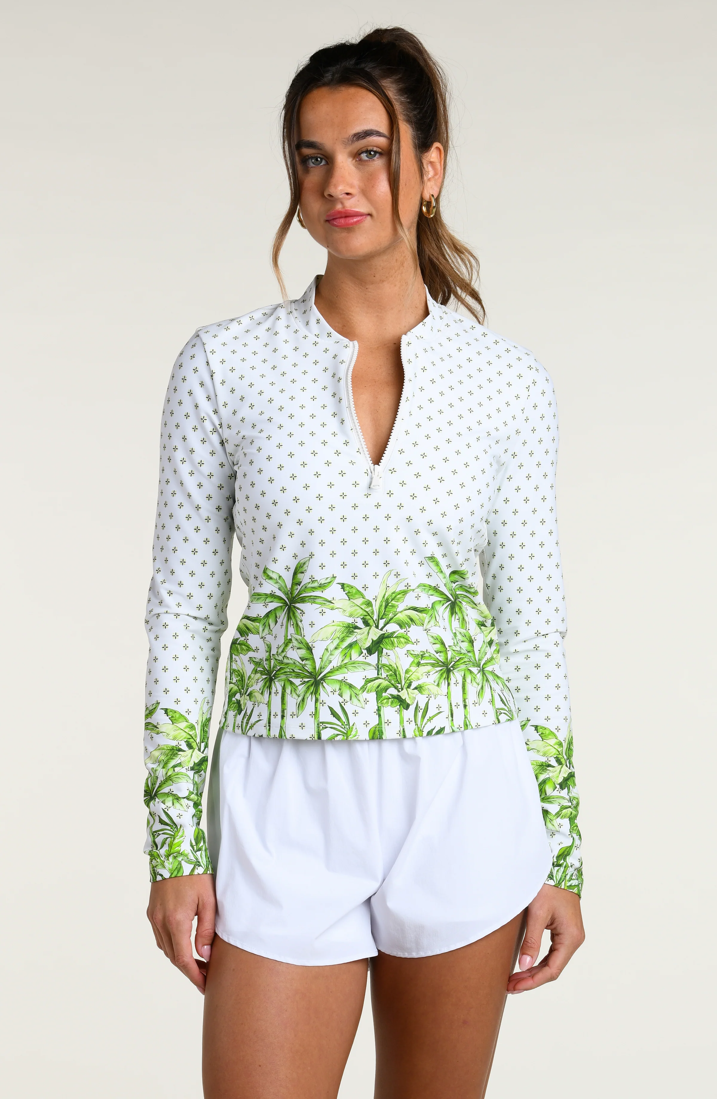 Club Palm Long Sleeve Top - Lime - Image 3