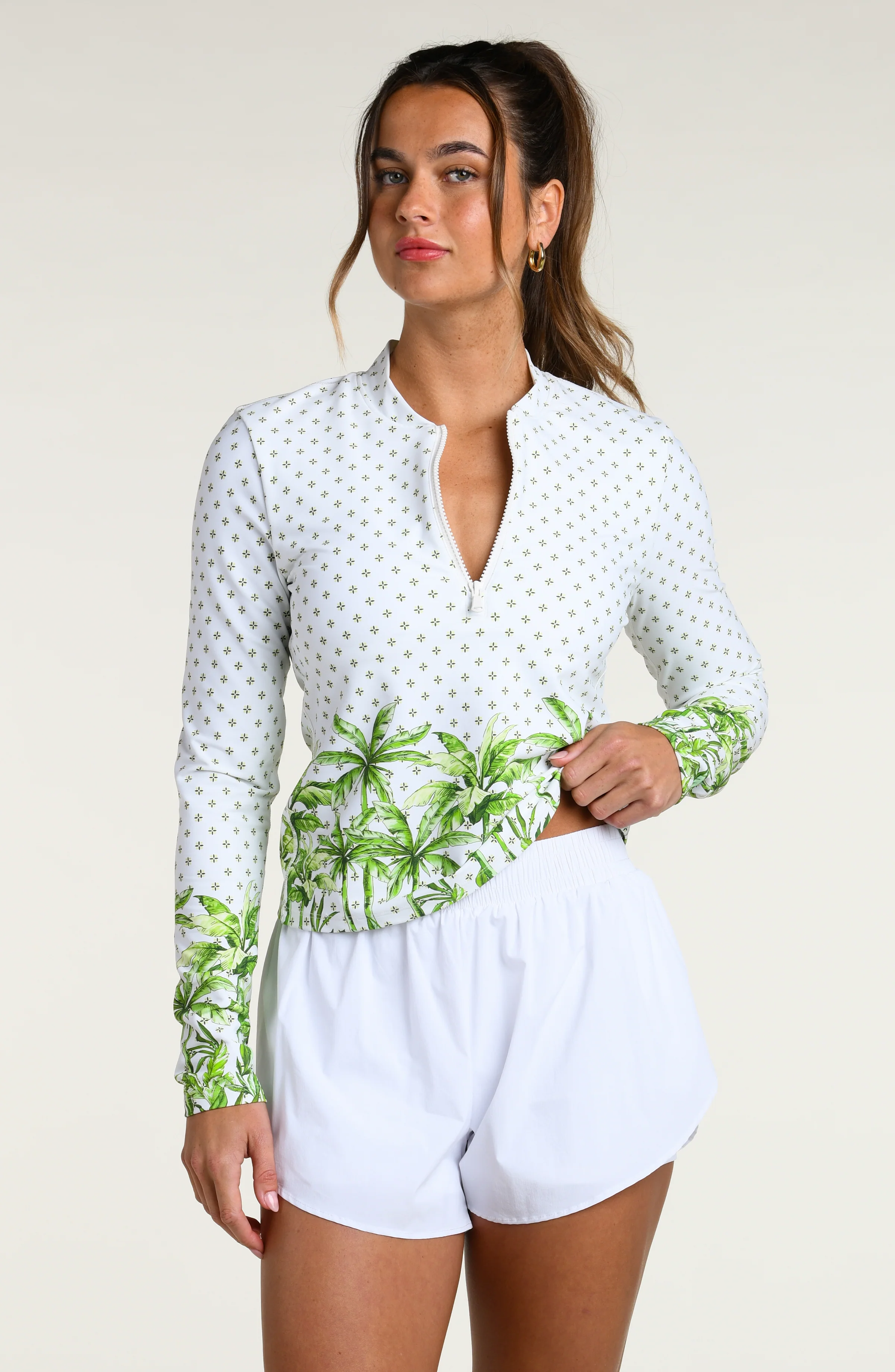 Club Palm Long Sleeve Top - Lime - Image 5