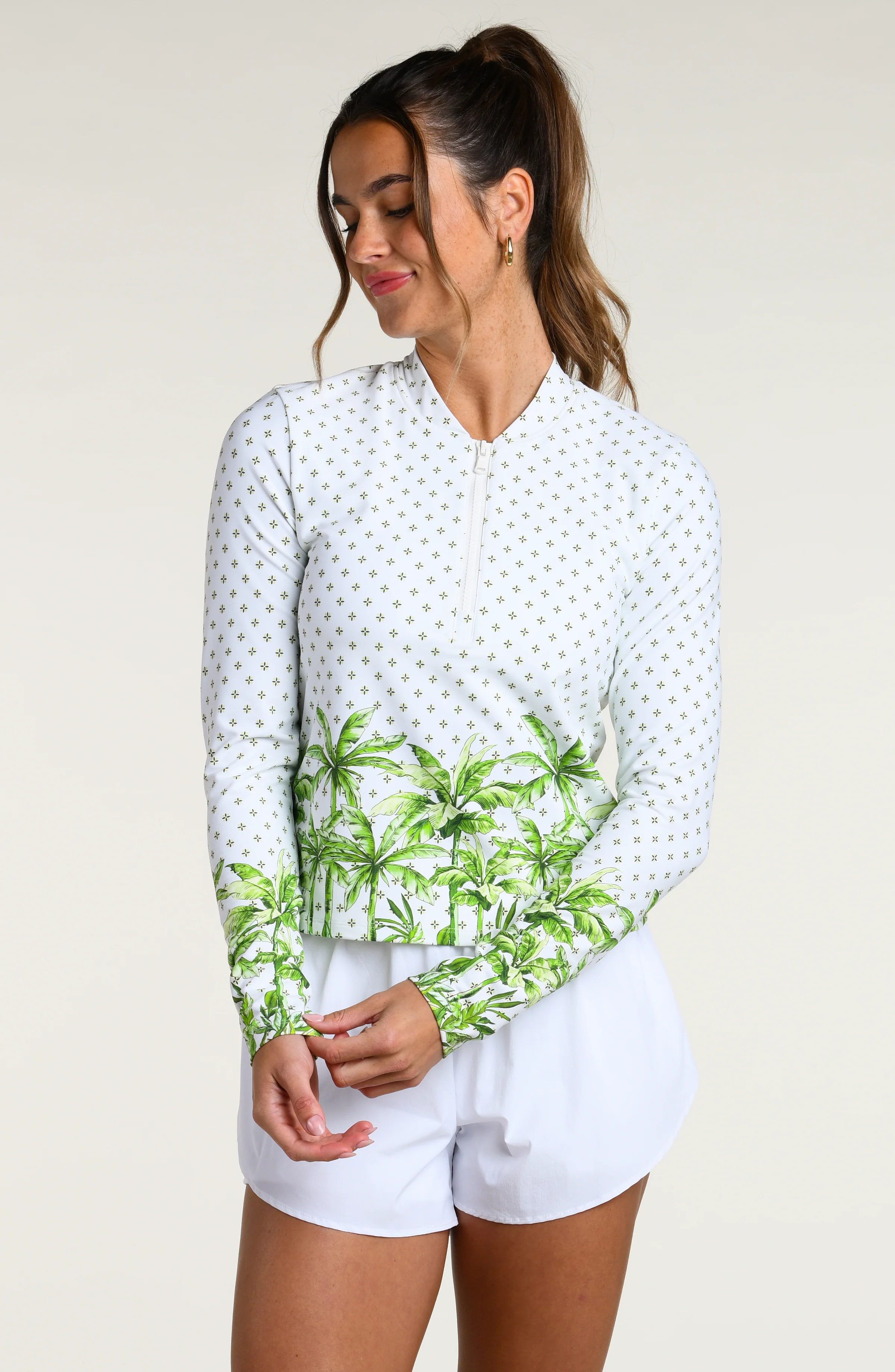 Club Palm Long Sleeve Top - Lime - Image 6