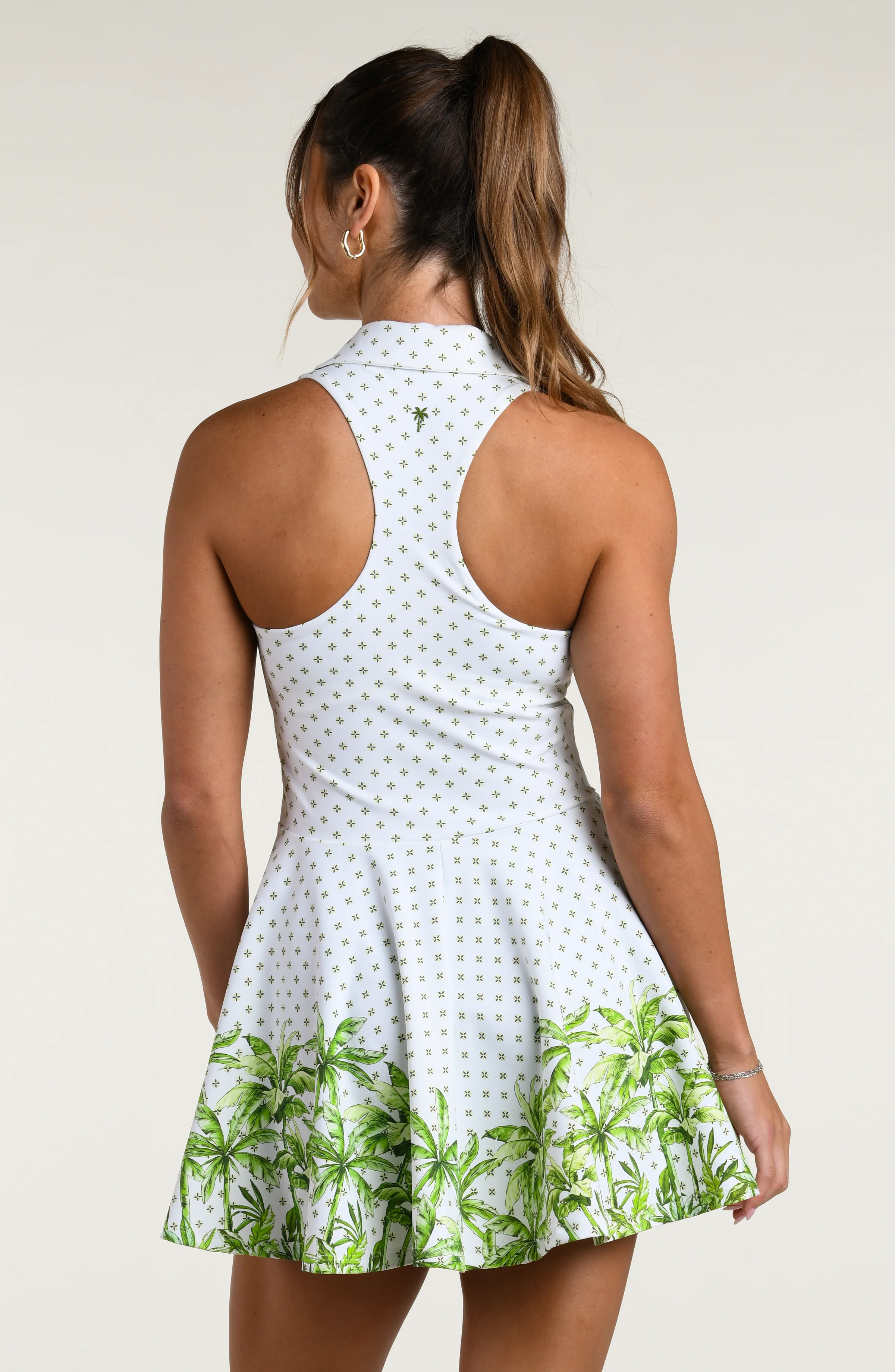 Club Palm Collared Tennis Dress - Lime - Image 3