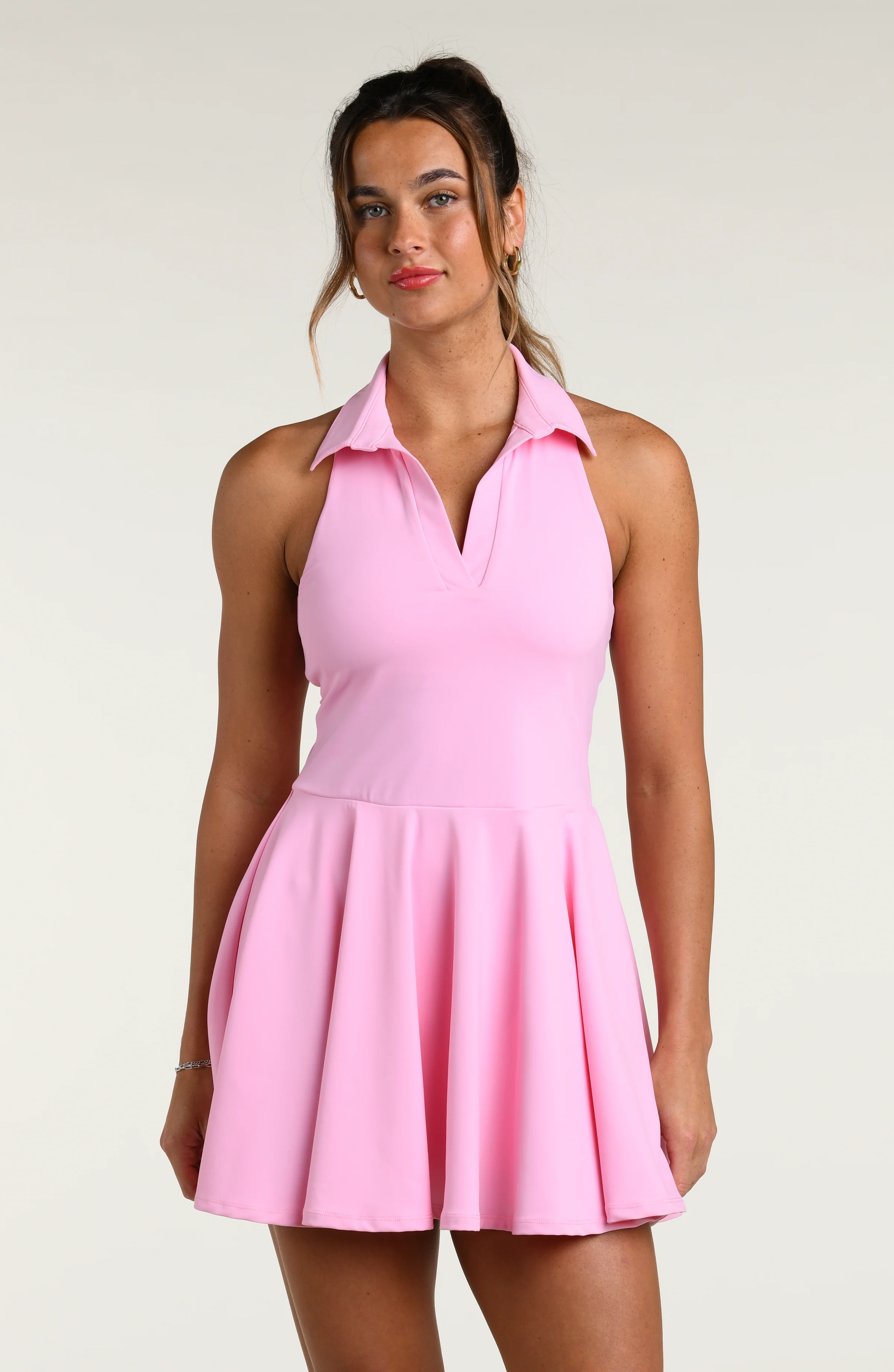 Sport Solids Collared Tennis Dress - Strawberry - Image 3