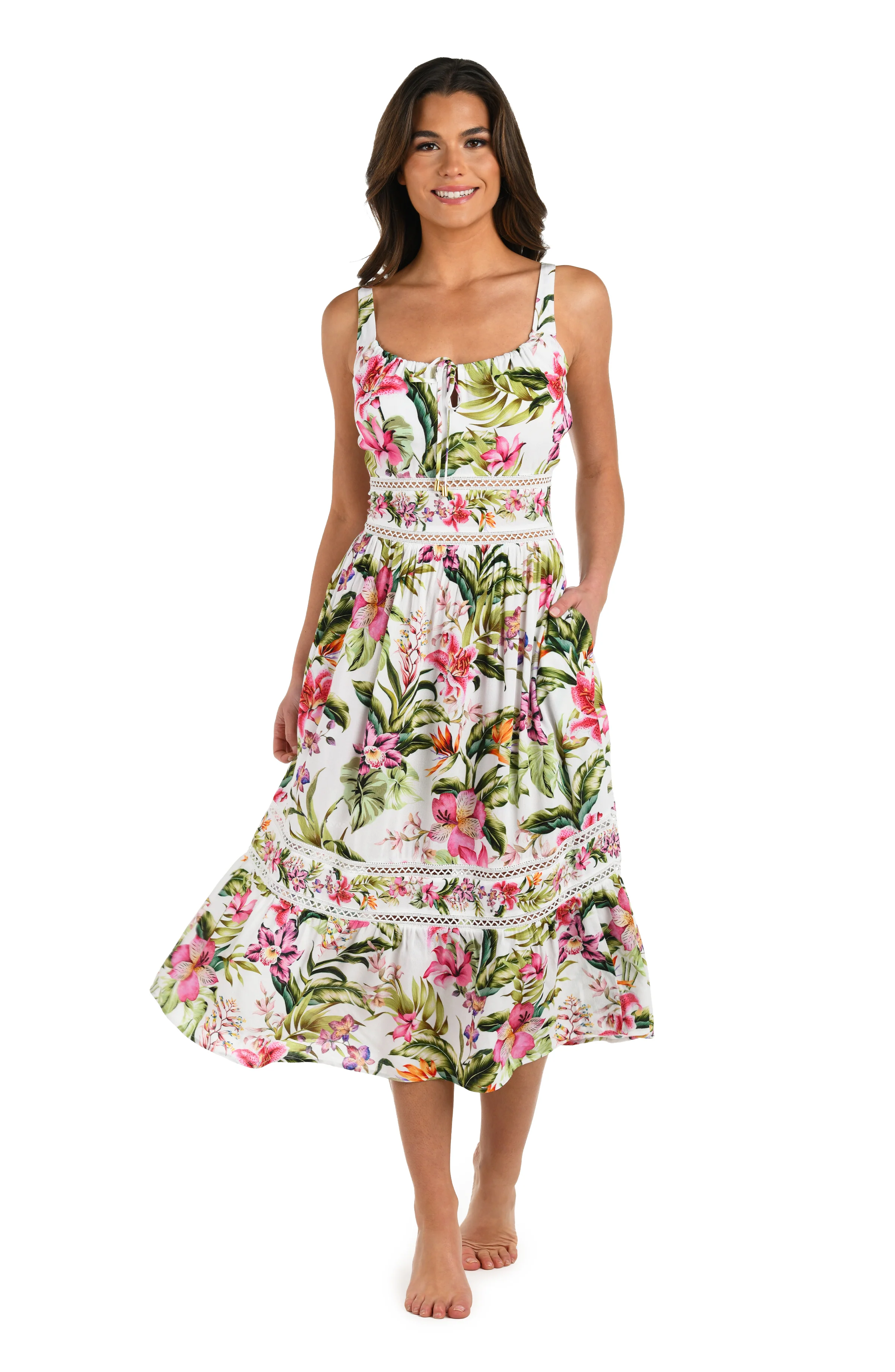 Polynesian Paradise Tunnel Neck Midi Dress - Image 2