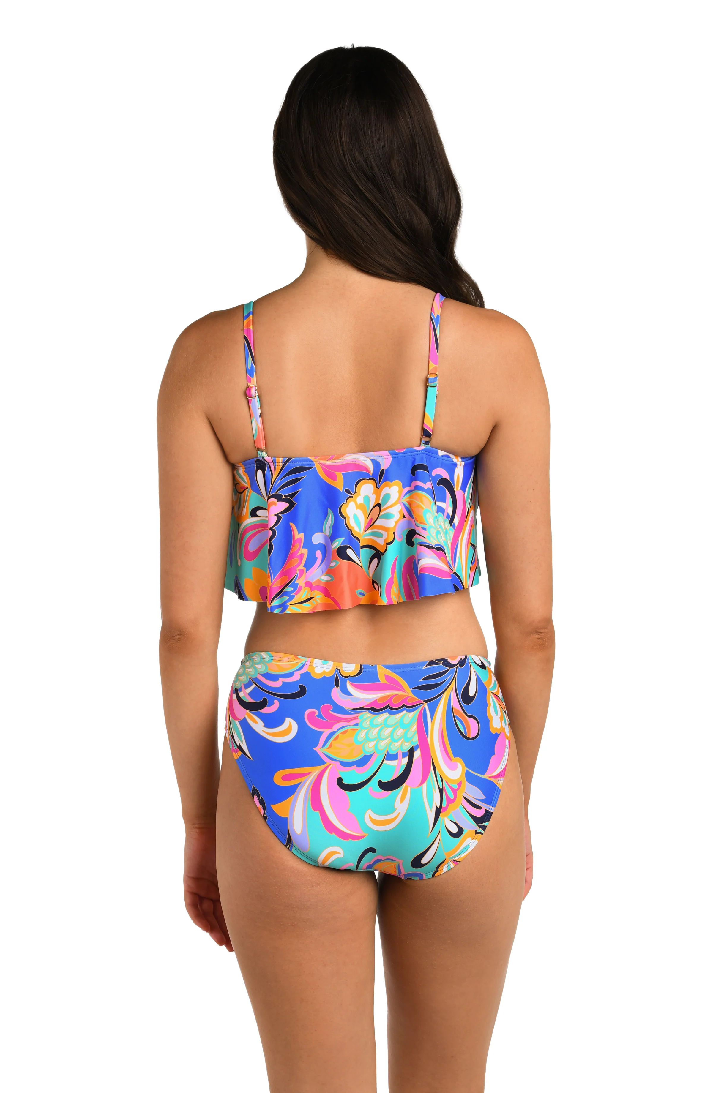 24th & Ocean Prima Paisley Handkerchief Flounce Midkini Top - FINAL SALE - Image 2